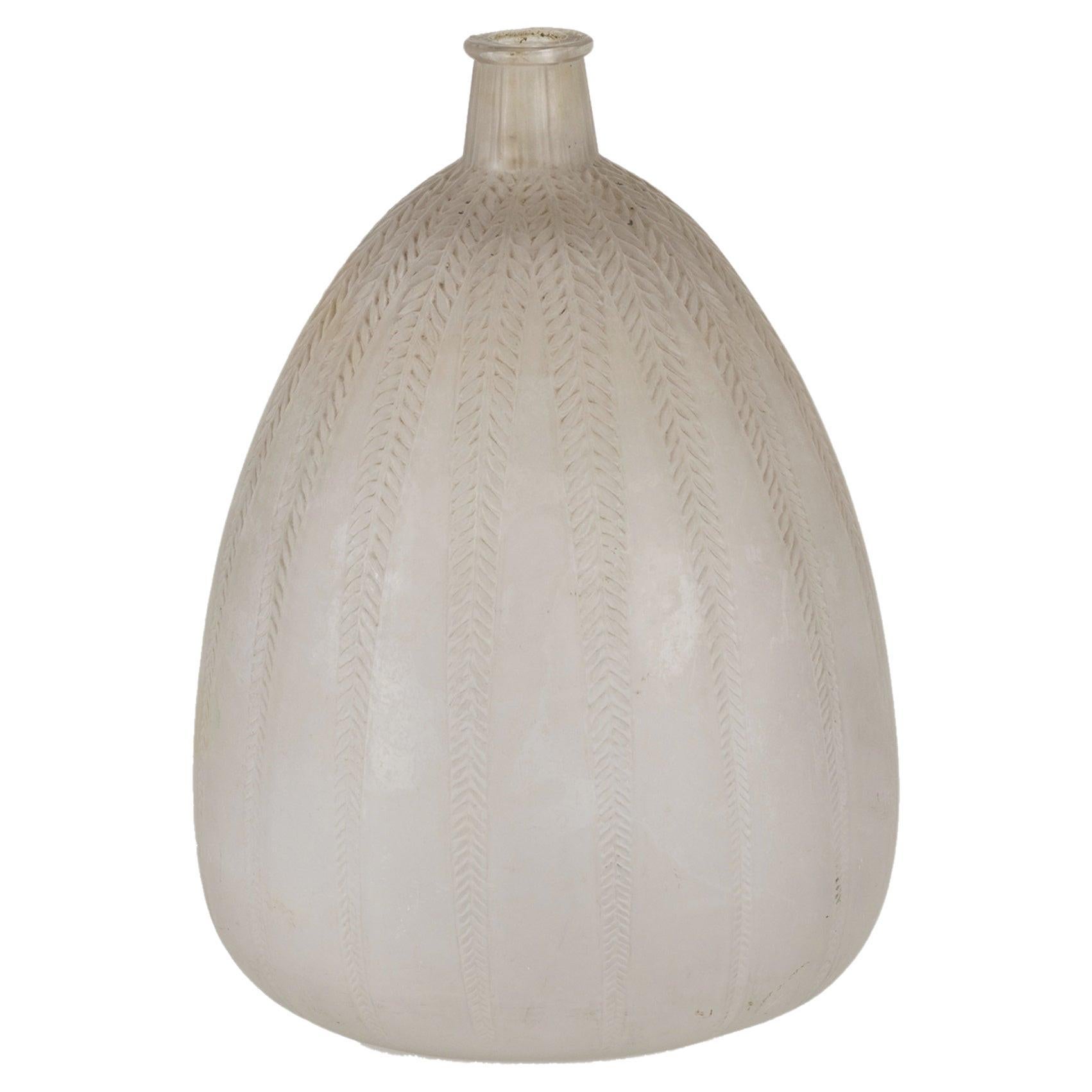Mimosa Vase by Rene Lalique in Opalescent Glass, 1921 For Sale