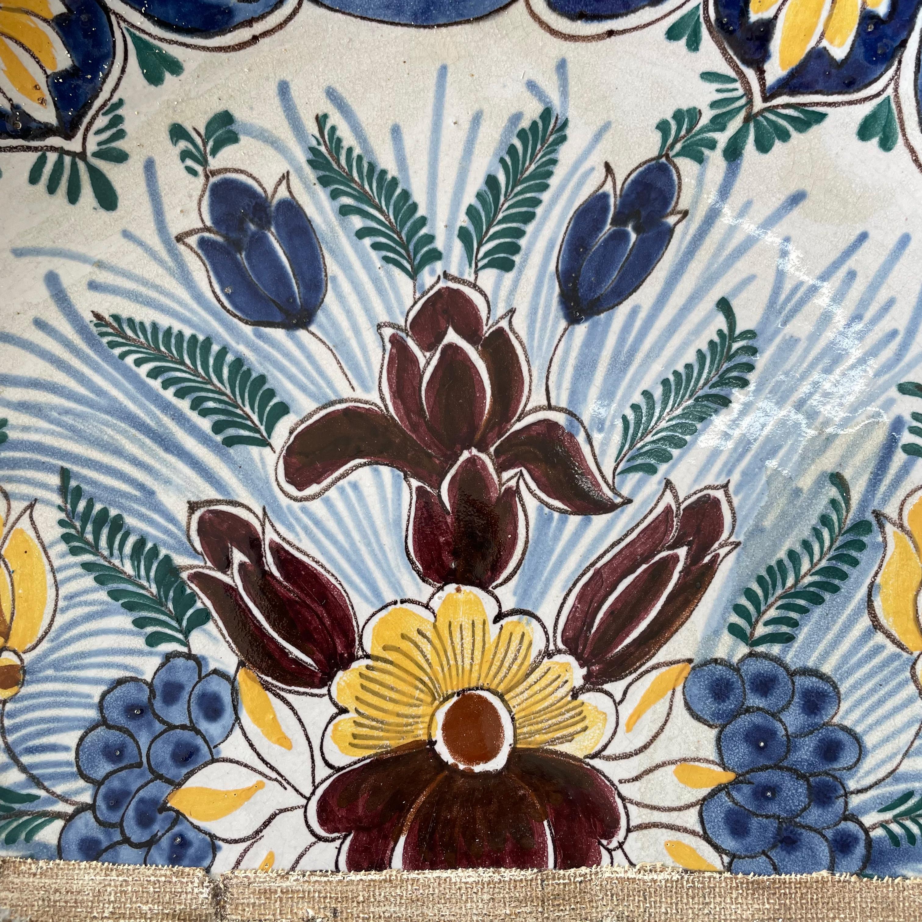 Wall Art Installation: Ceramic Plates/Oil on Canvas - 
