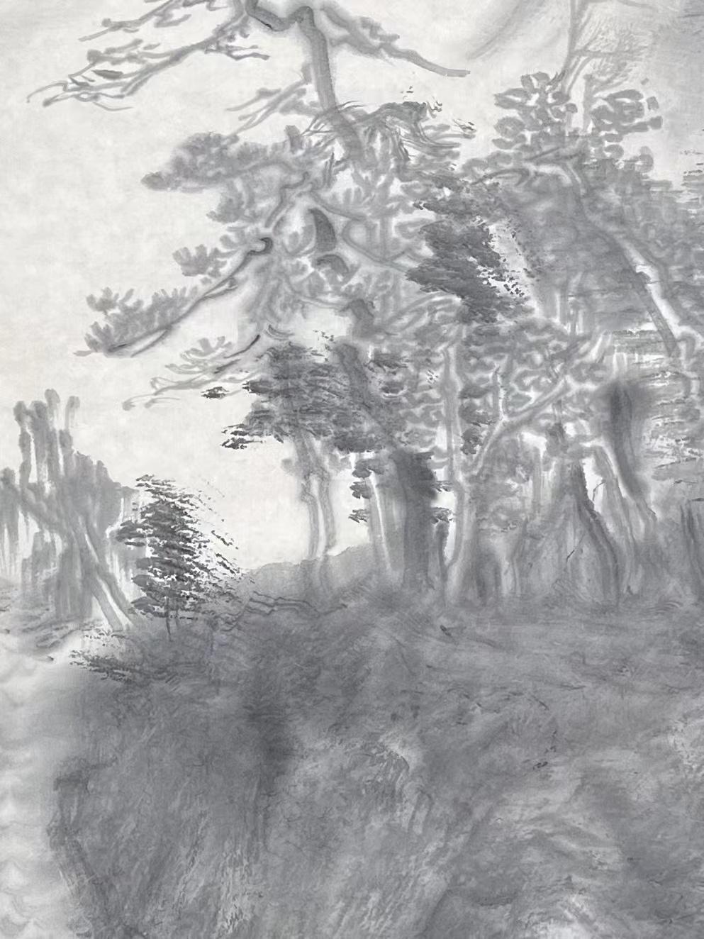 Chinese Ink painting-Landscape- Distant Mountains No.1 - Painting by Min Ying