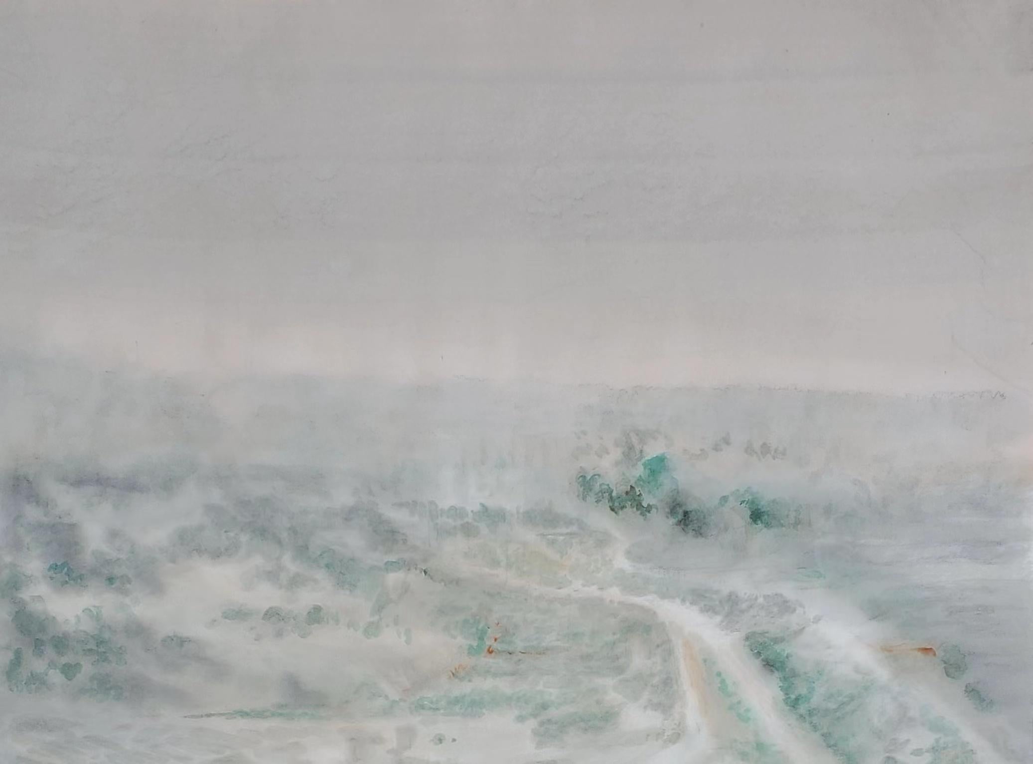 Pintura con tinta china-Paisaje-Alegría en la naturaleza salvaje - Painting Moderno de Min Ying