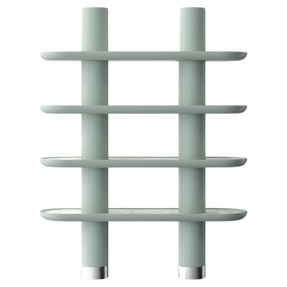 Mina 150, Lacquered Library with Four Shelves and Two Columns by Ultramobili