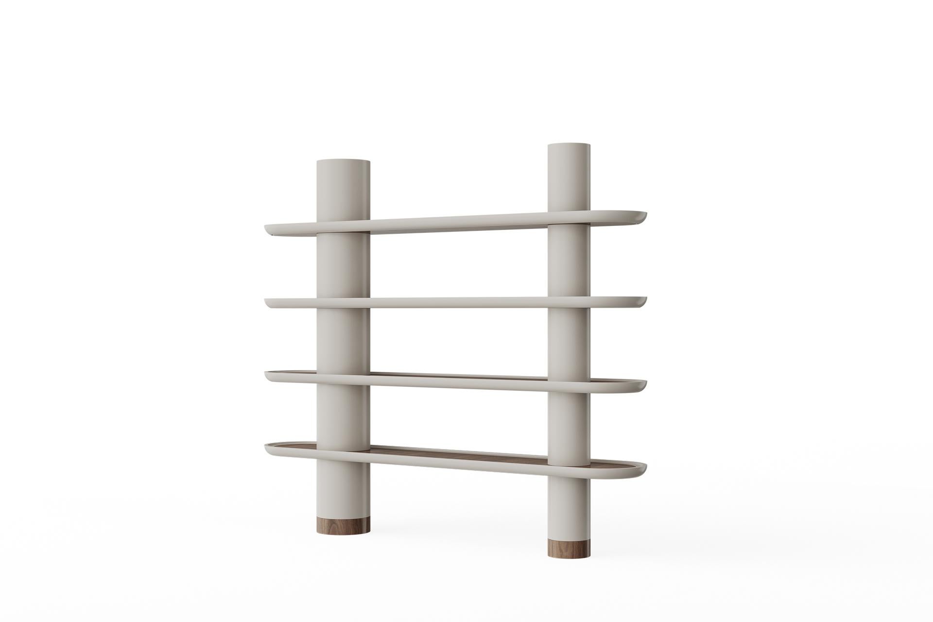 Italian Mina 220, Modular Library with 4 Shelves and Two Columns by Ultramobili For Sale