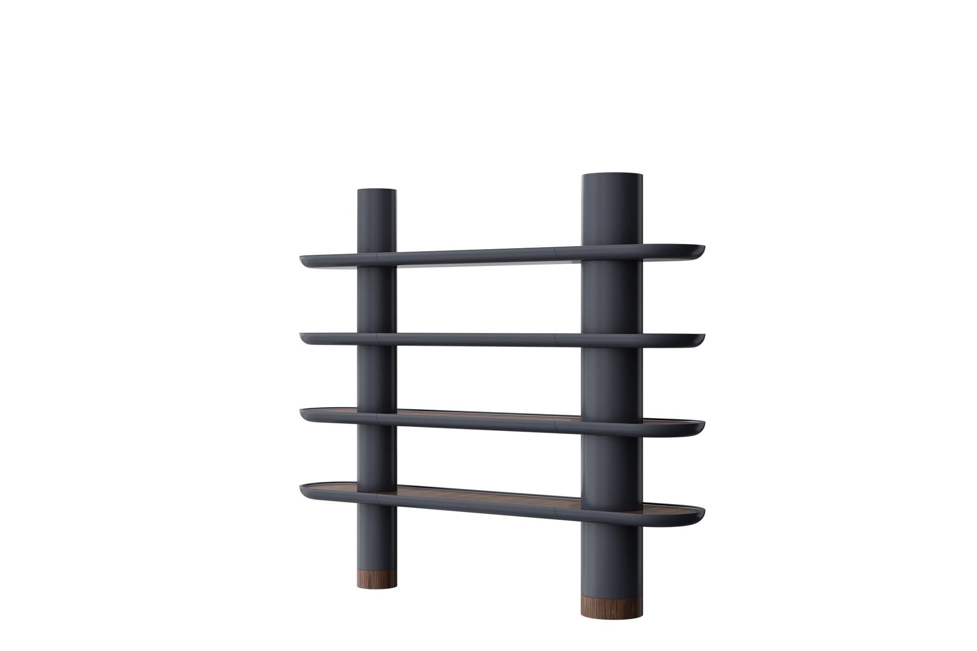 Postmoderne Minas 240 Finition laquée gris graphite et noyer par Ultramobili en vente