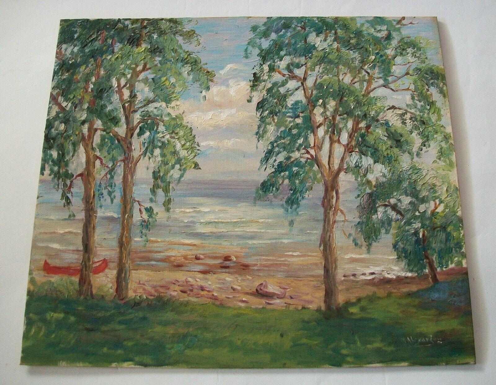 Canadian Mina Alexander , 'Along the Shore', Impressionist Painting, Canada, 20th C For Sale