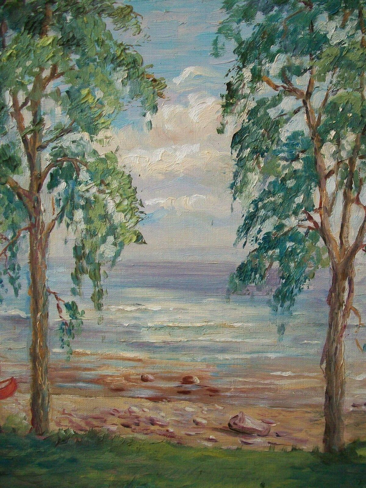 Mina Alexander , 'Along the Shore', Impressionist Painting, Canada, 20th C In Good Condition For Sale In Chatham, ON