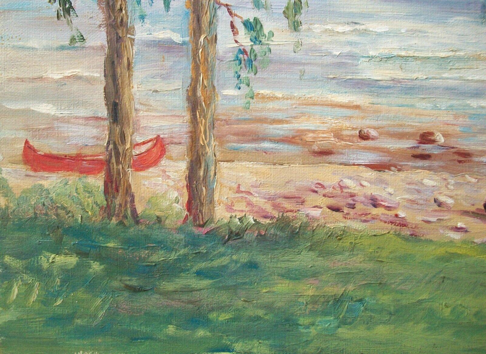 20th Century Mina Alexander , 'Along the Shore', Impressionist Painting, Canada, 20th C For Sale