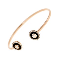 Mina Diamonds, Black Enamel and Rose Gold Bracelet
