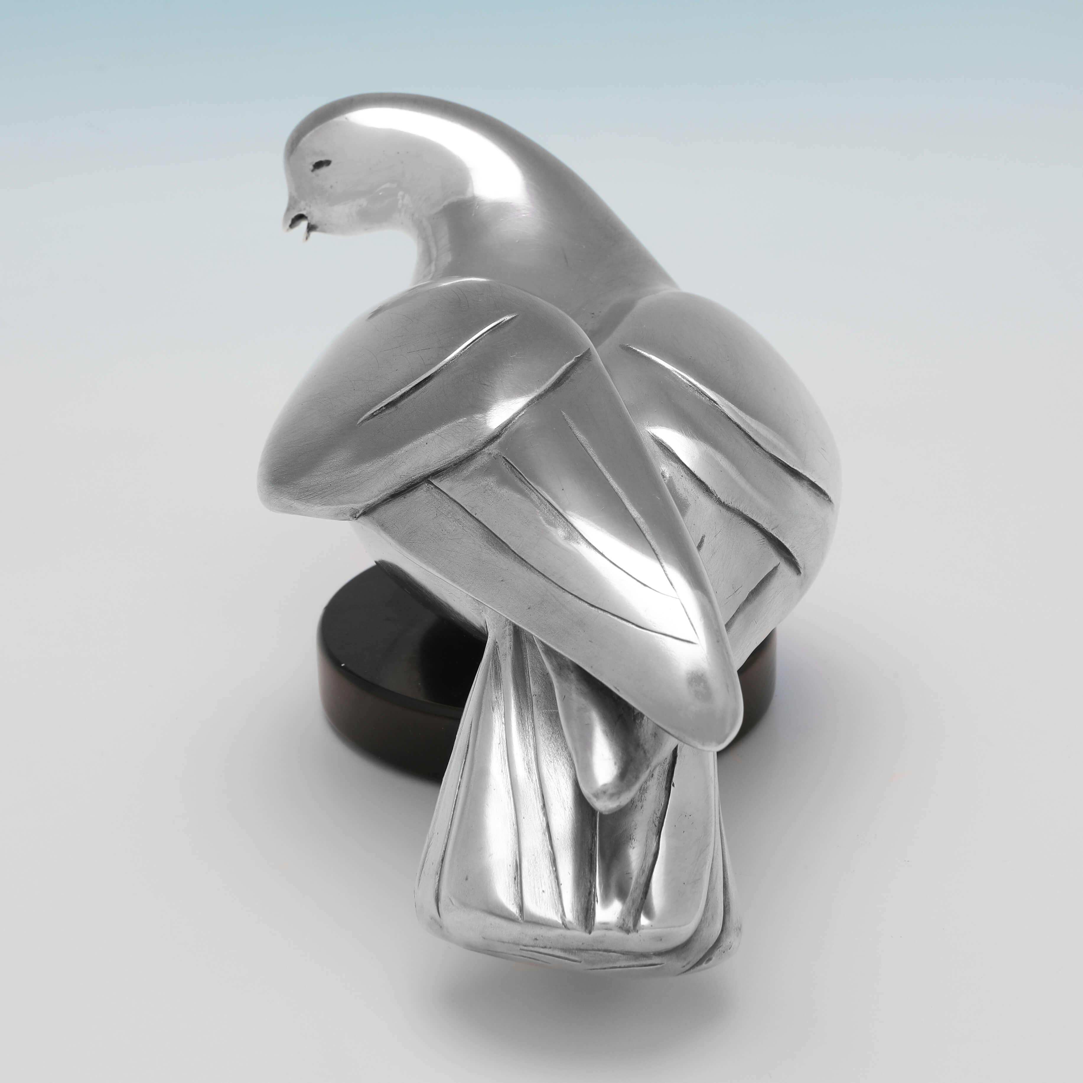 Organic Modern Mina Sunar, Signed Limited Edition of 25 Dove Sculpture in Silver, London 1999 For Sale