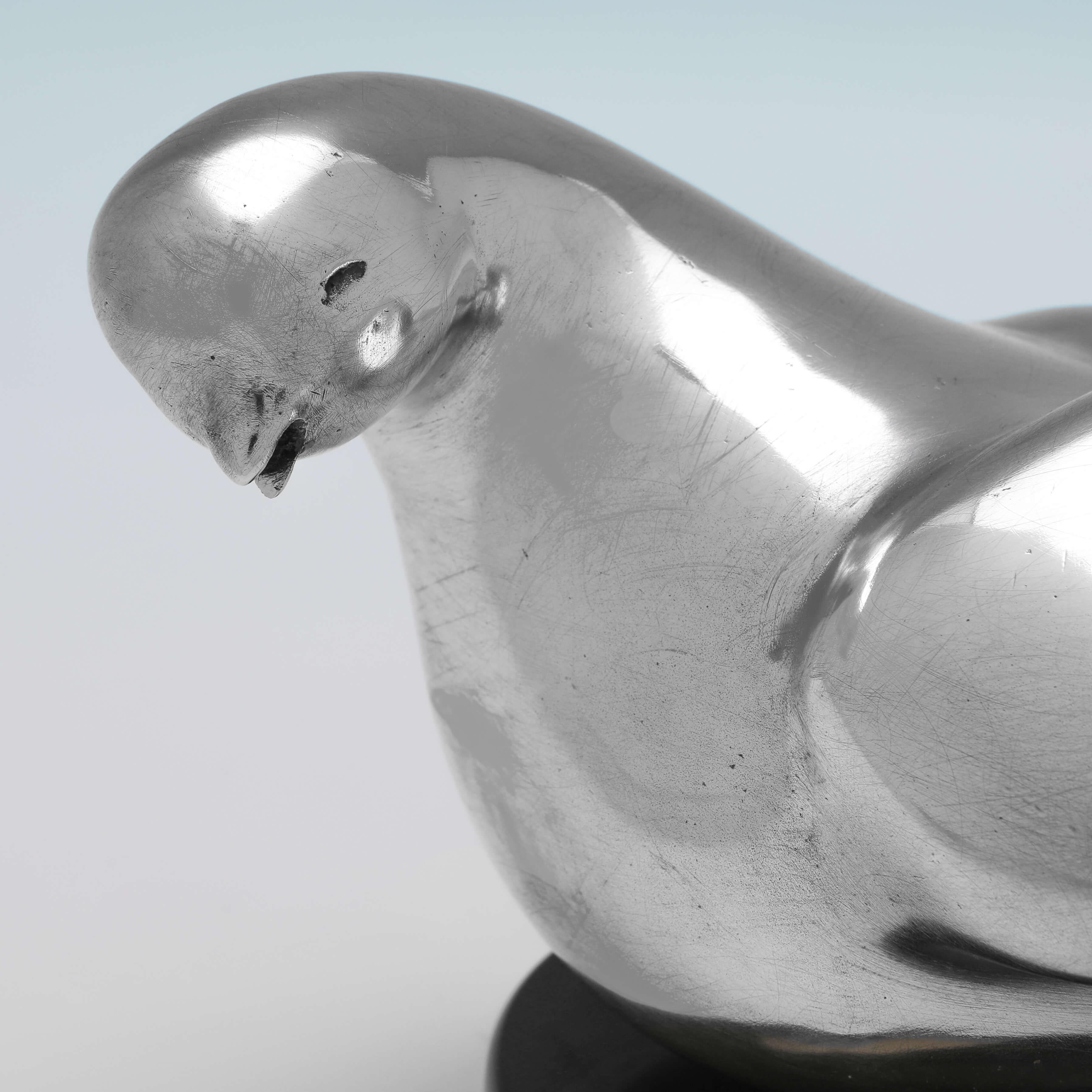 Late 20th Century Mina Sunar, Signed Limited Edition of 25 Dove Sculpture in Silver, London 1999 For Sale