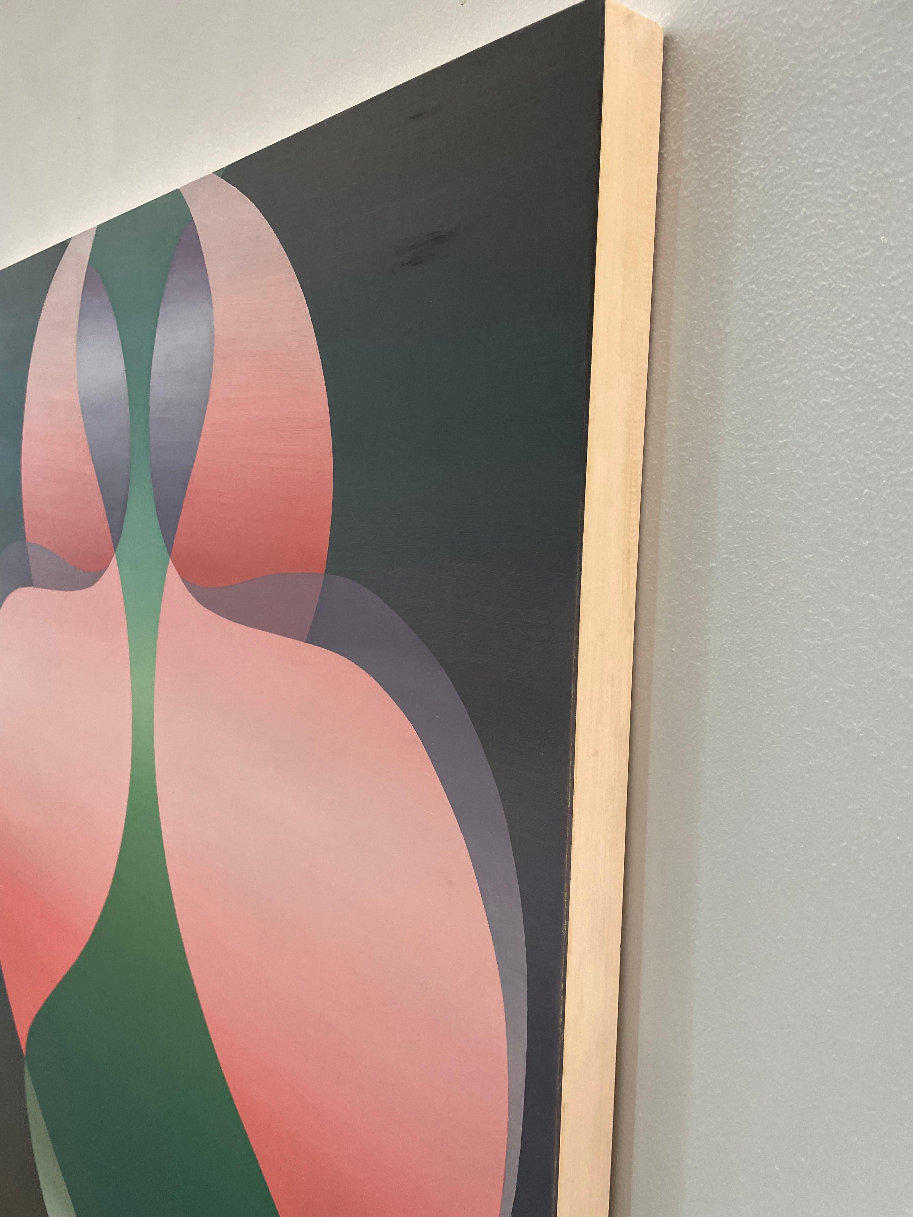 STATE OF BEING (Bud) large sensual abstract painting - Black Abstract Painting by Minako Iwamura