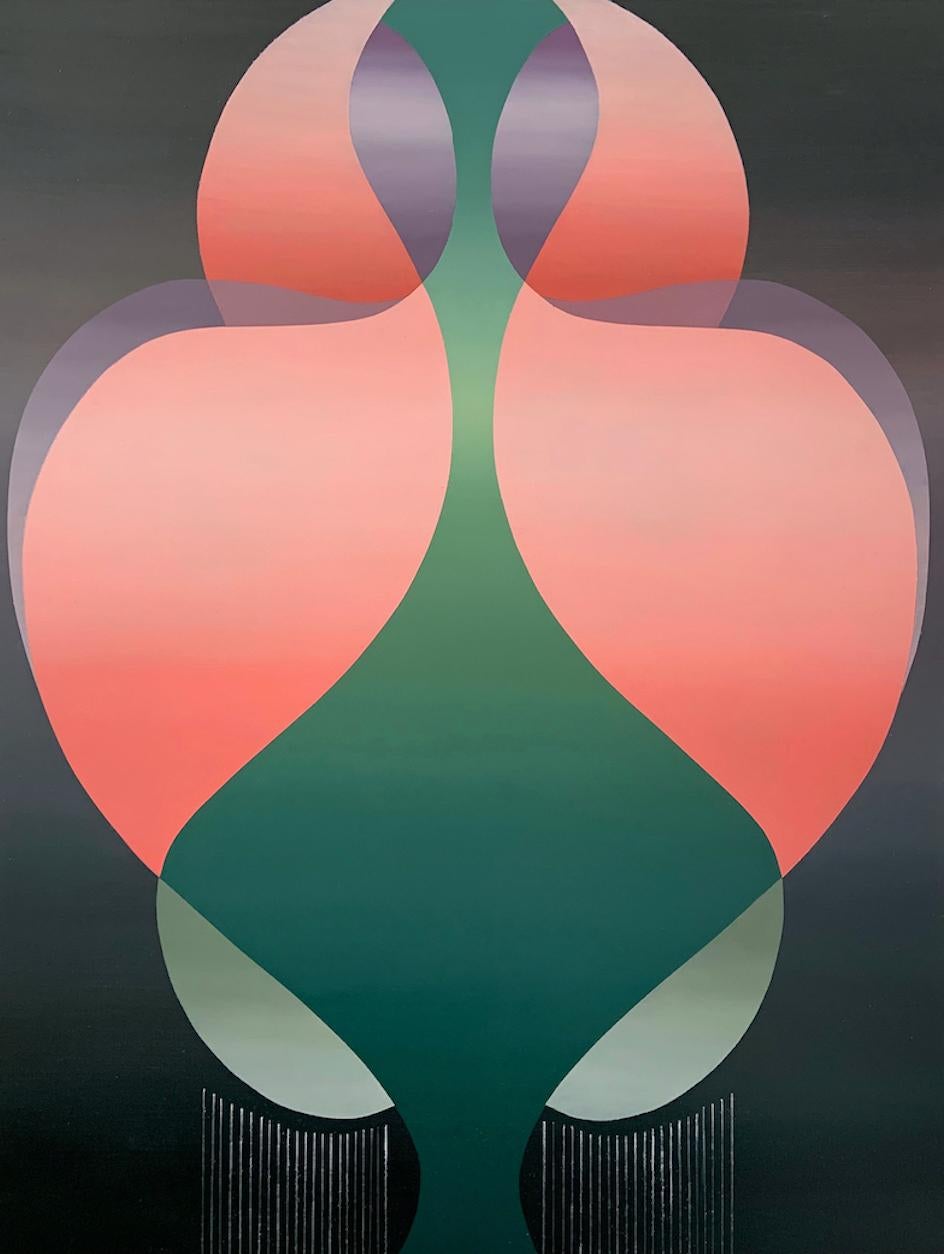 Minako Iwamura Abstract Painting - STATE OF BEING (Bud) large sensual abstract painting