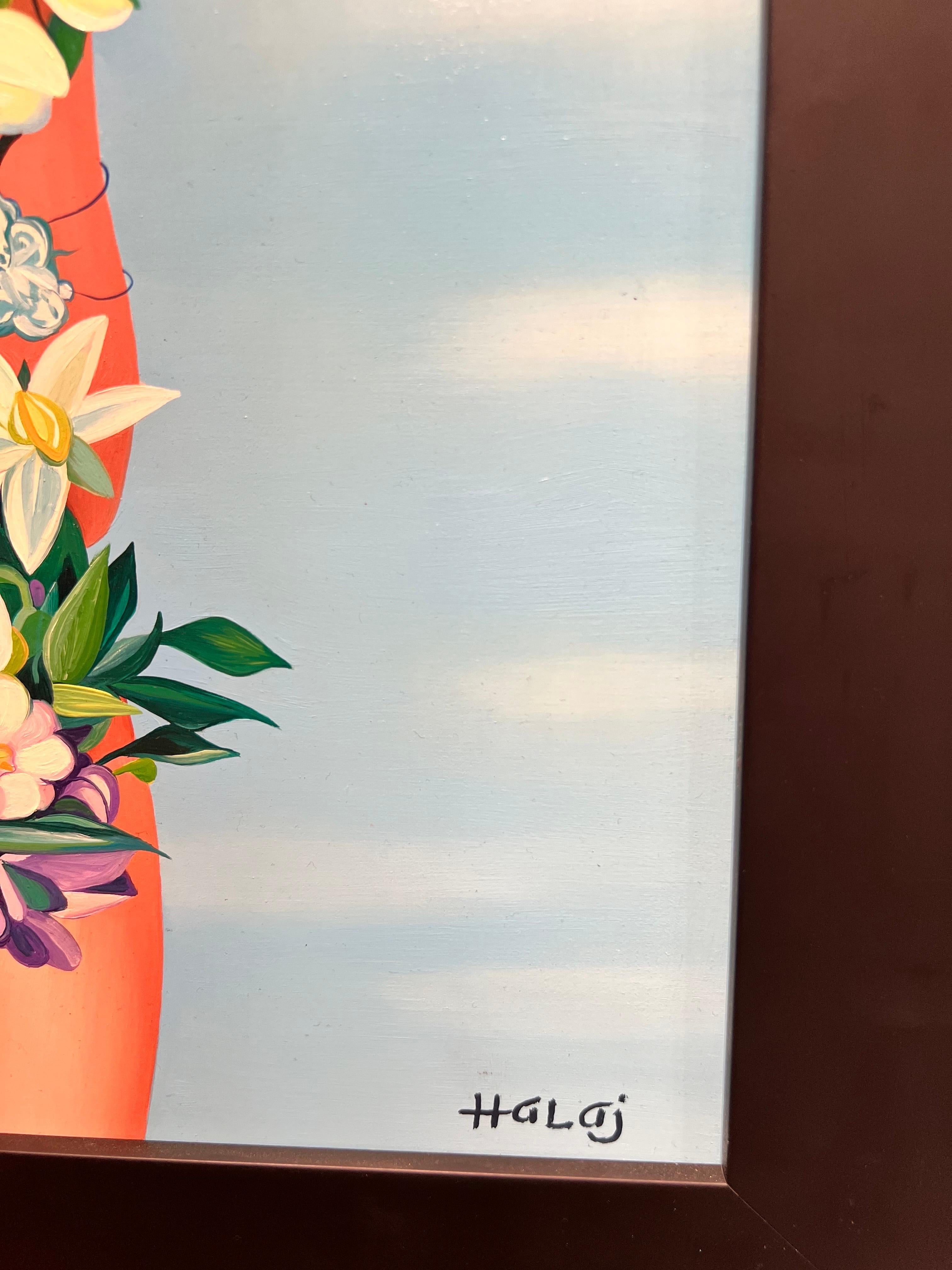 Composizione Fiori Contemporanei, Le menti sono fiori. - Painting di Minas Halaj 