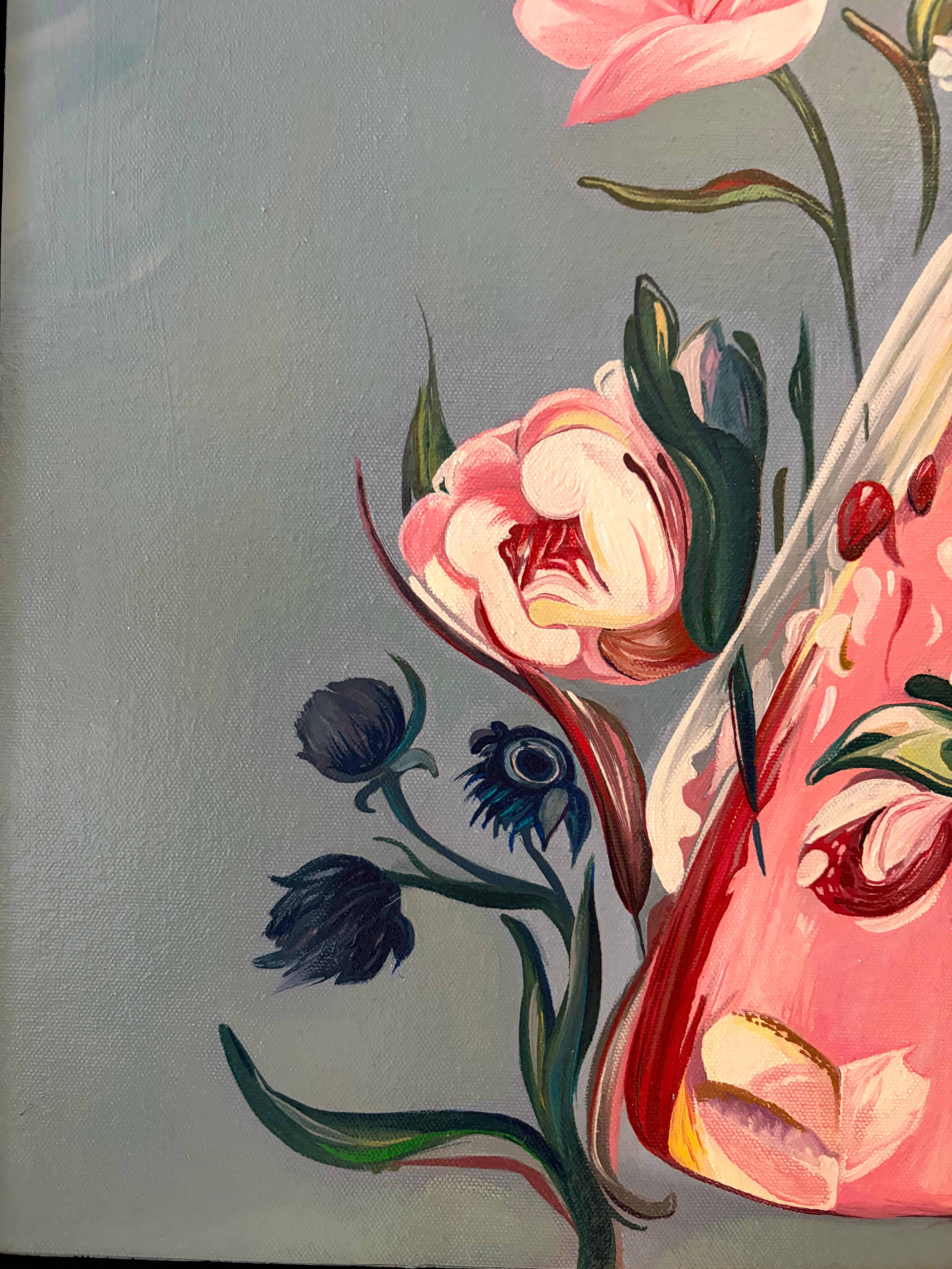 Floral Mickey, zeitgenössische Kunst der Blumen. im Angebot 1