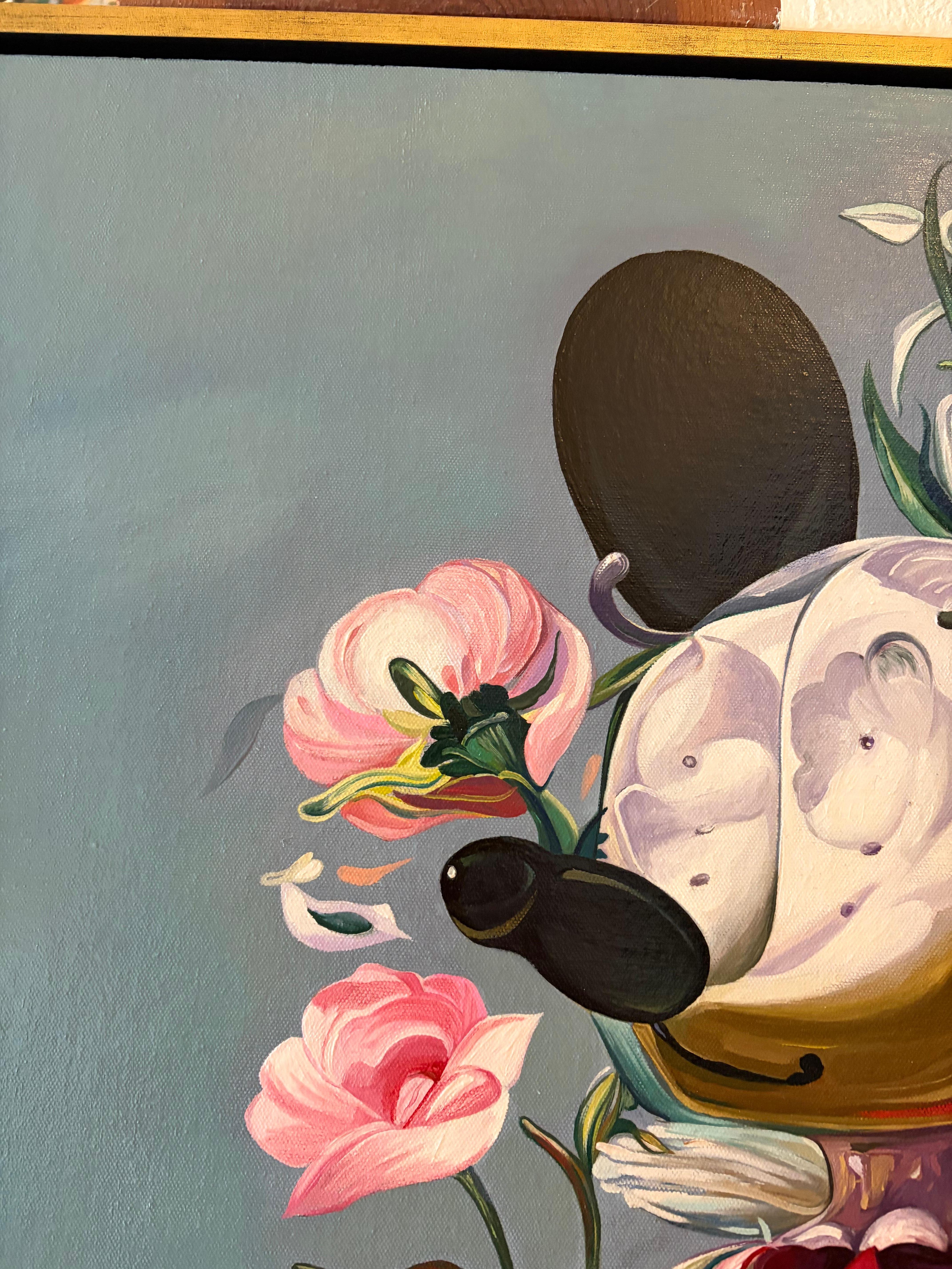 Floral Mickey, zeitgenössische Kunst der Blumen. im Angebot 3