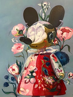 Floral Mickey, contemporary art of Flowers.