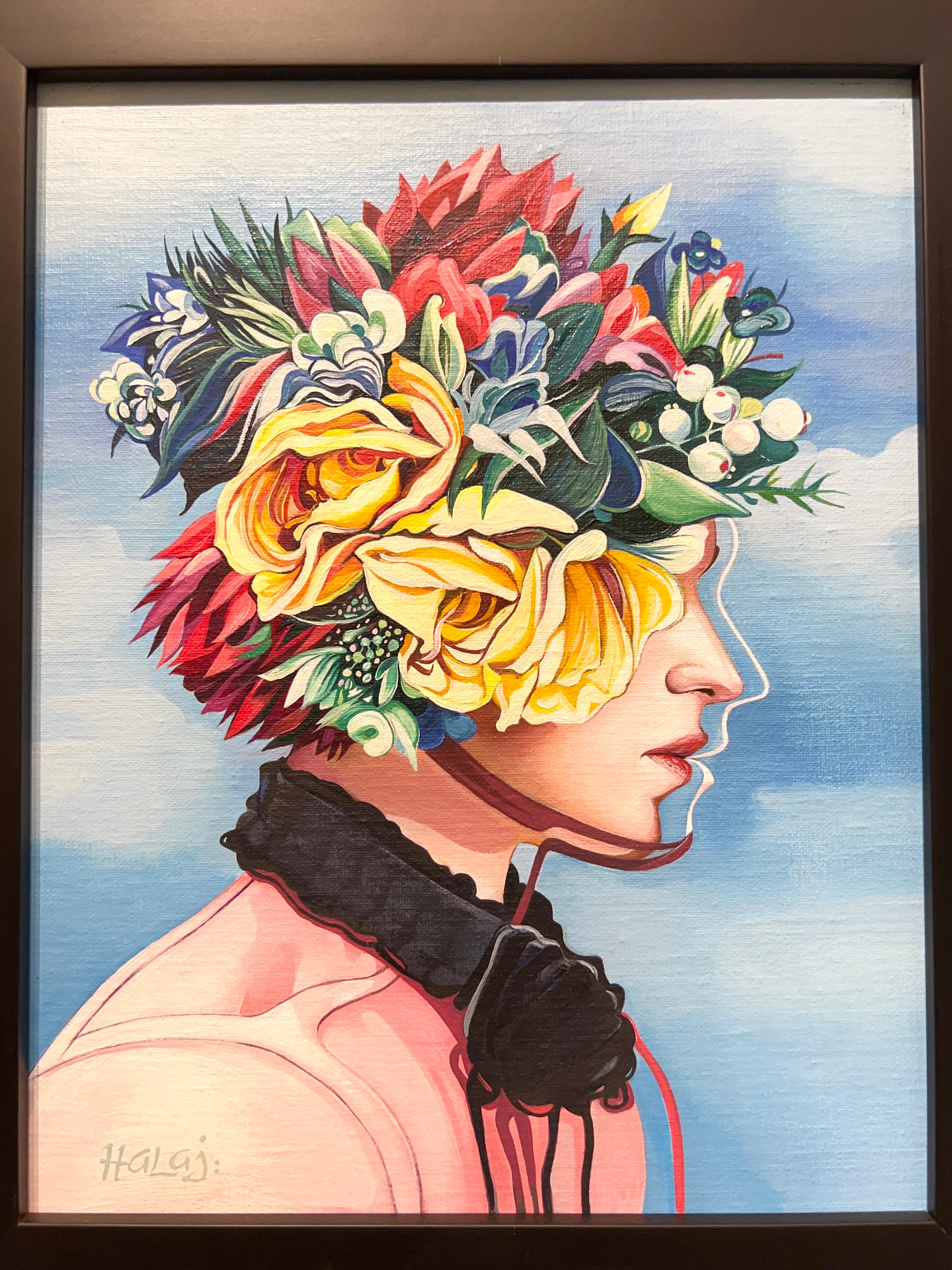 Portrait floral - Painting de Minas Halaj 