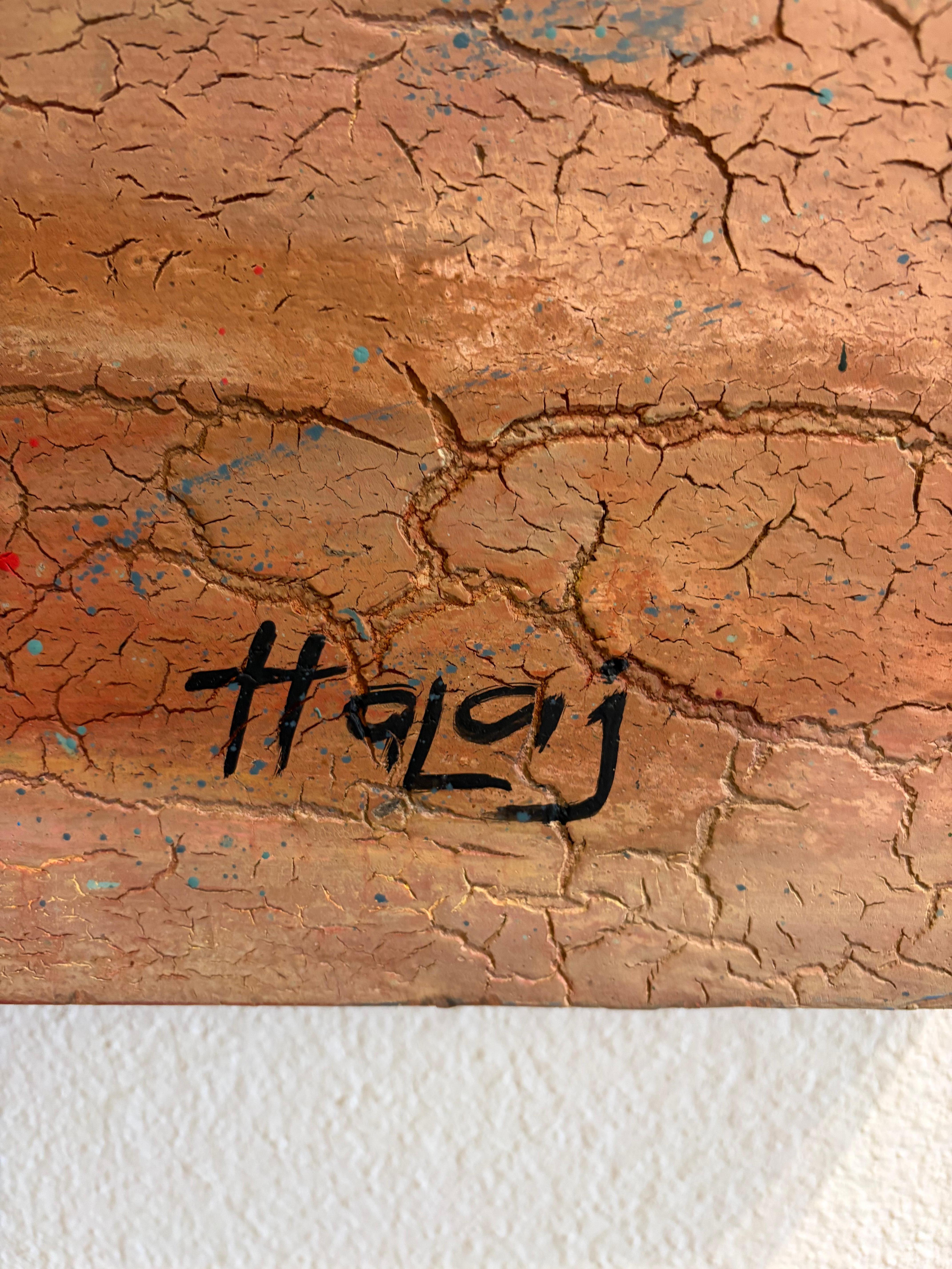 Kaninchen, florales Kaninchen, zeitgenössisches Kaninchen Ölgemälde. im Angebot 1