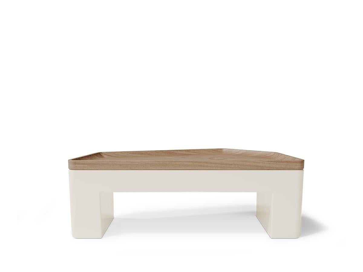 Portuguese Contemporary Modern Beech Wood Minas Small Center Table by Caffe Latte For Sale