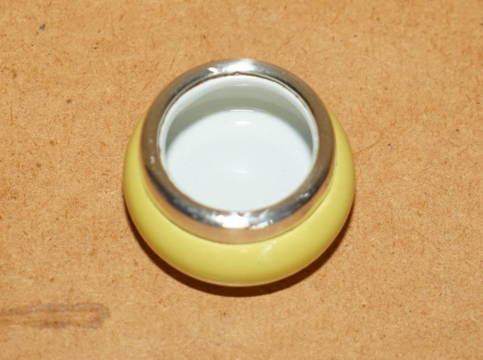 Inglese MINATURA HENRY PERKINS & SONS ANTIQUE PORCELAIN TRINKET POT STERLING SiLVER TRIM in vendita