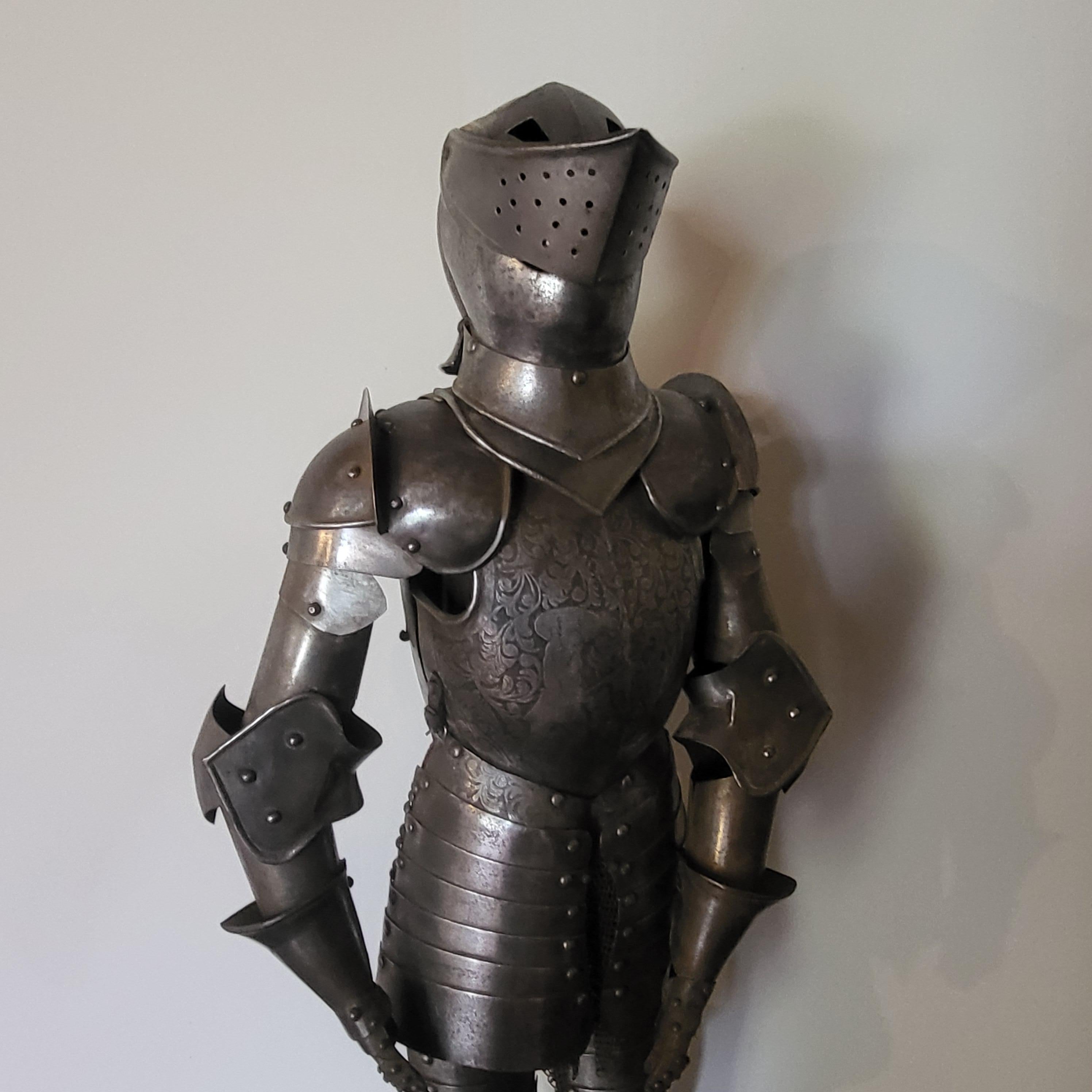 Etched Minature suit of armour For Sale
