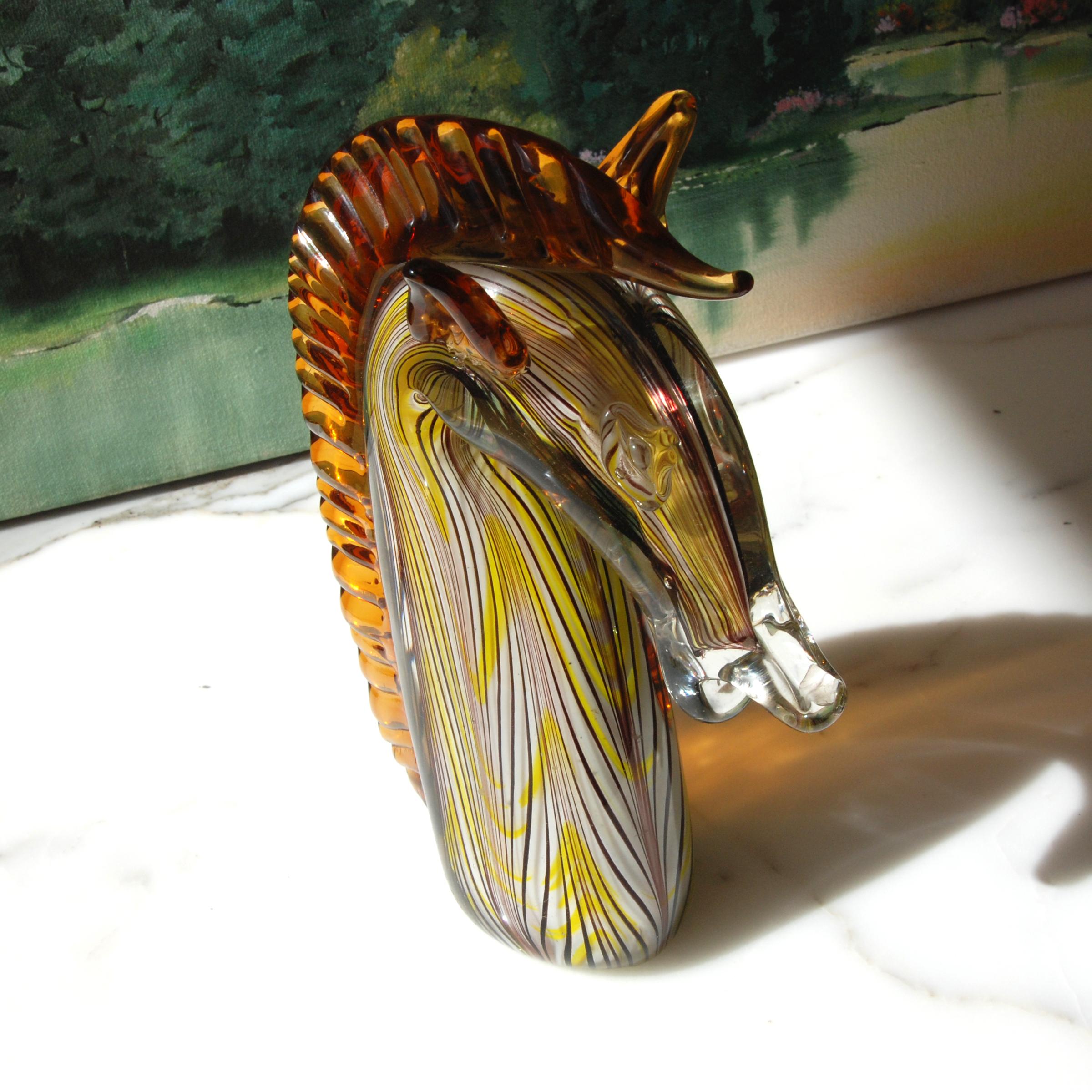 Modern Minchella Murano Glass Horse Sculpture 