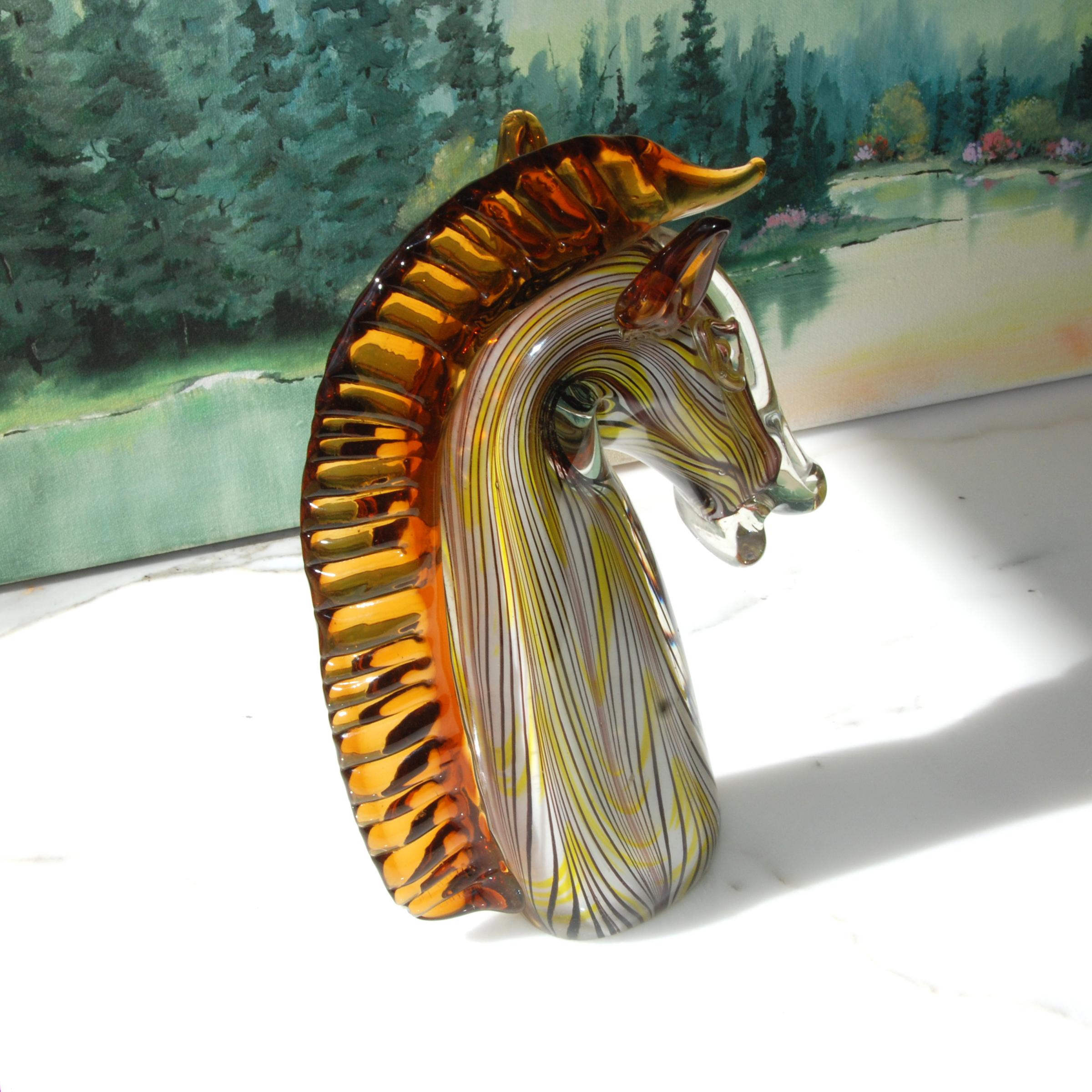 Minchella Murano Glass Horse Sculpture  In Good Condition In Pasadena, TX