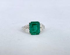 Mind Blowing 7ct Natural Emerald Diamond Cocktail Ring 18ct Gold with Valuation