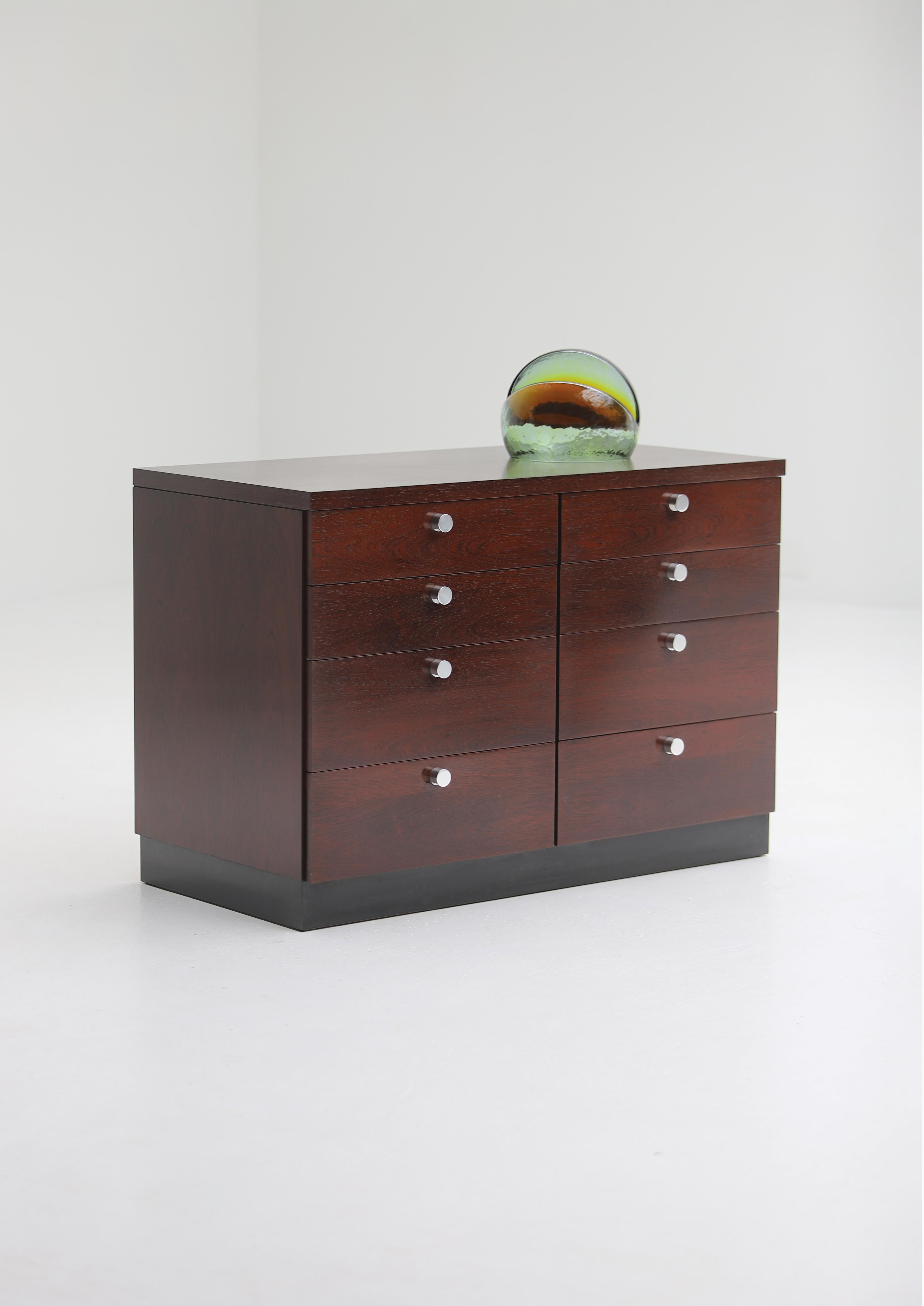 Wood mind-century commode with drawers by Alfred Hendrickx 1970s For Sale