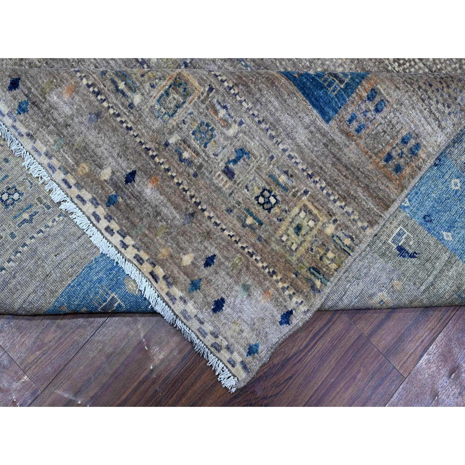 Tapis oriental gris attentionné Kashkuli Gabbeh noué à la main 9'1