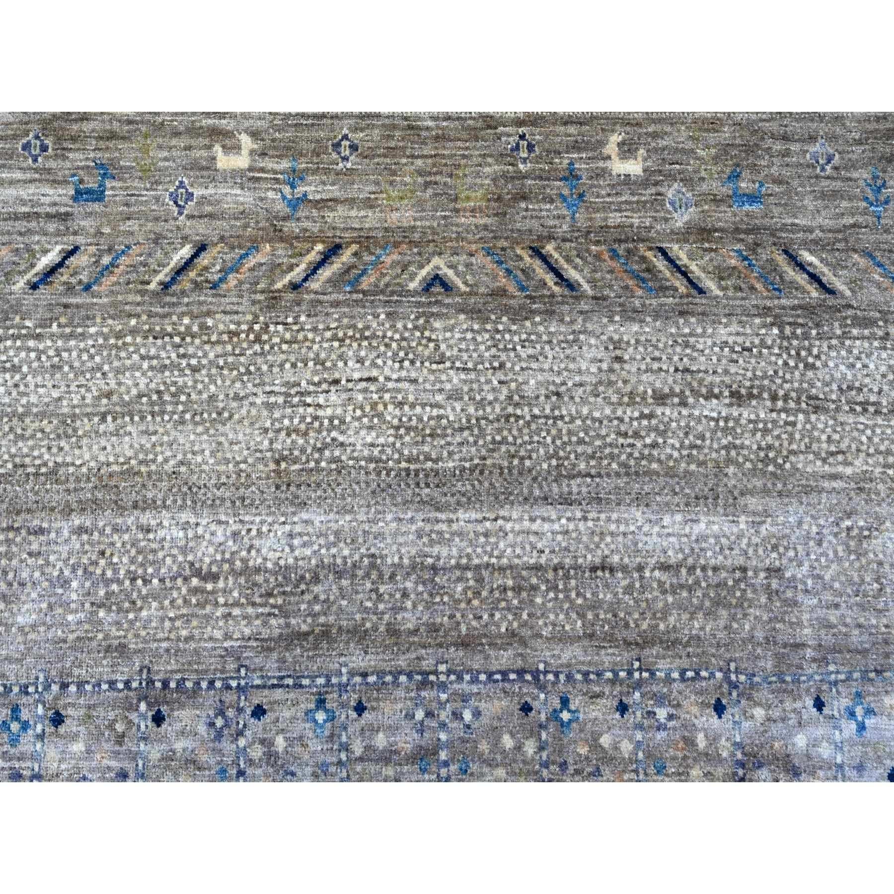 Laine Tapis oriental gris attentionné Kashkuli Gabbeh noué à la main 9'1