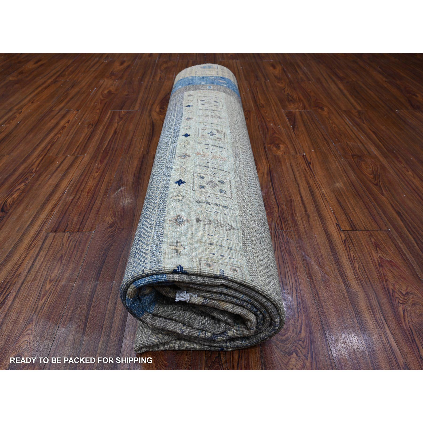 Tapis oriental gris attentionné Kashkuli Gabbeh noué à la main 9'1