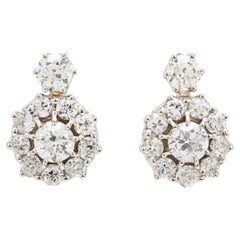 Mindi Mond 5.90 Carat Old Mine Diamond Gold Cluster Drop Earrings