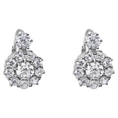 Mindi Mond 5.90 Carat Old Mine Diamond Gold Cluster Drop Earrings
