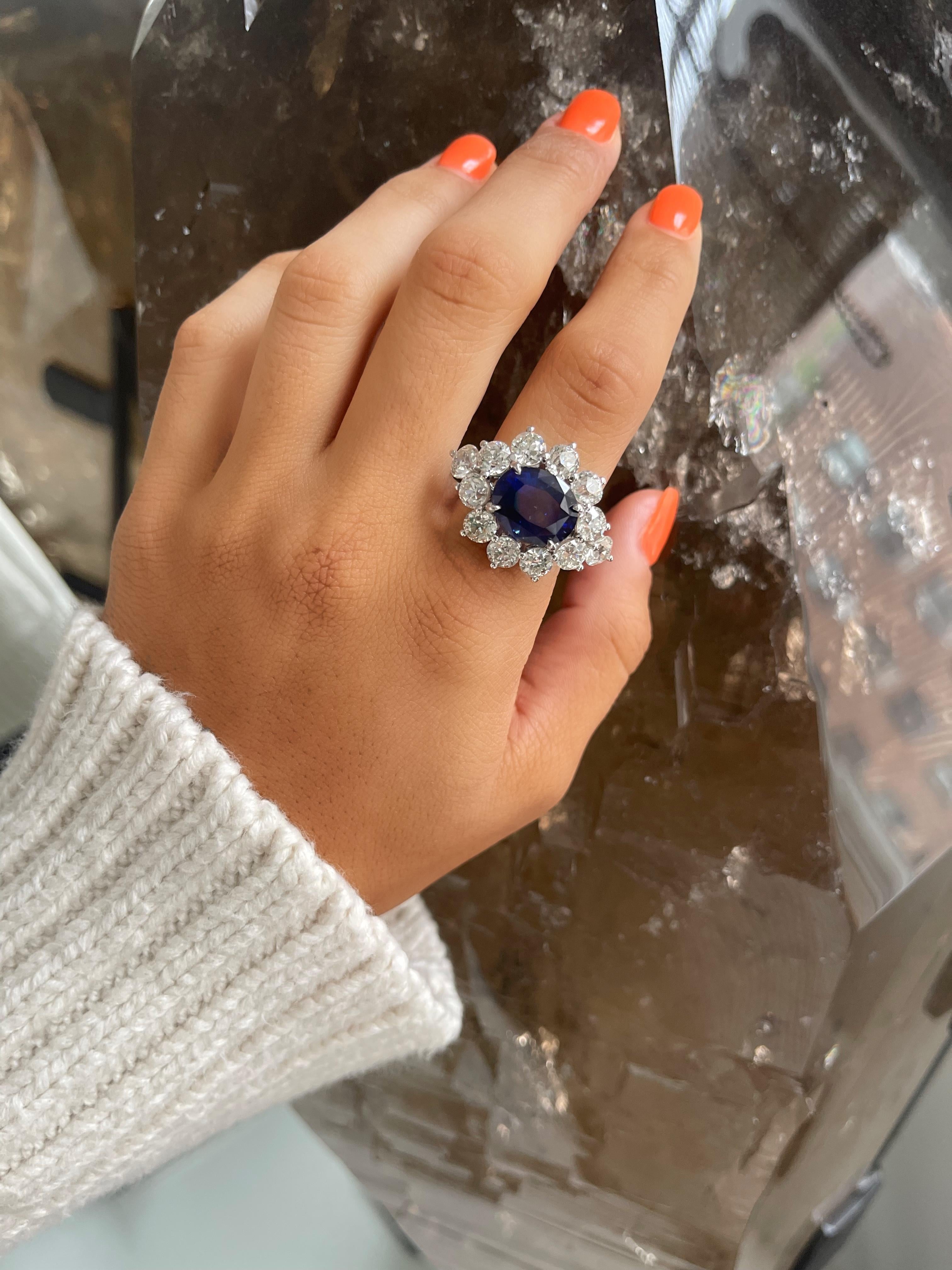 Mindi Mond GIA Certified 8.29 Carat Ceylon Sapphire Diamond Cocktail Ring In New Condition For Sale In New York, NY
