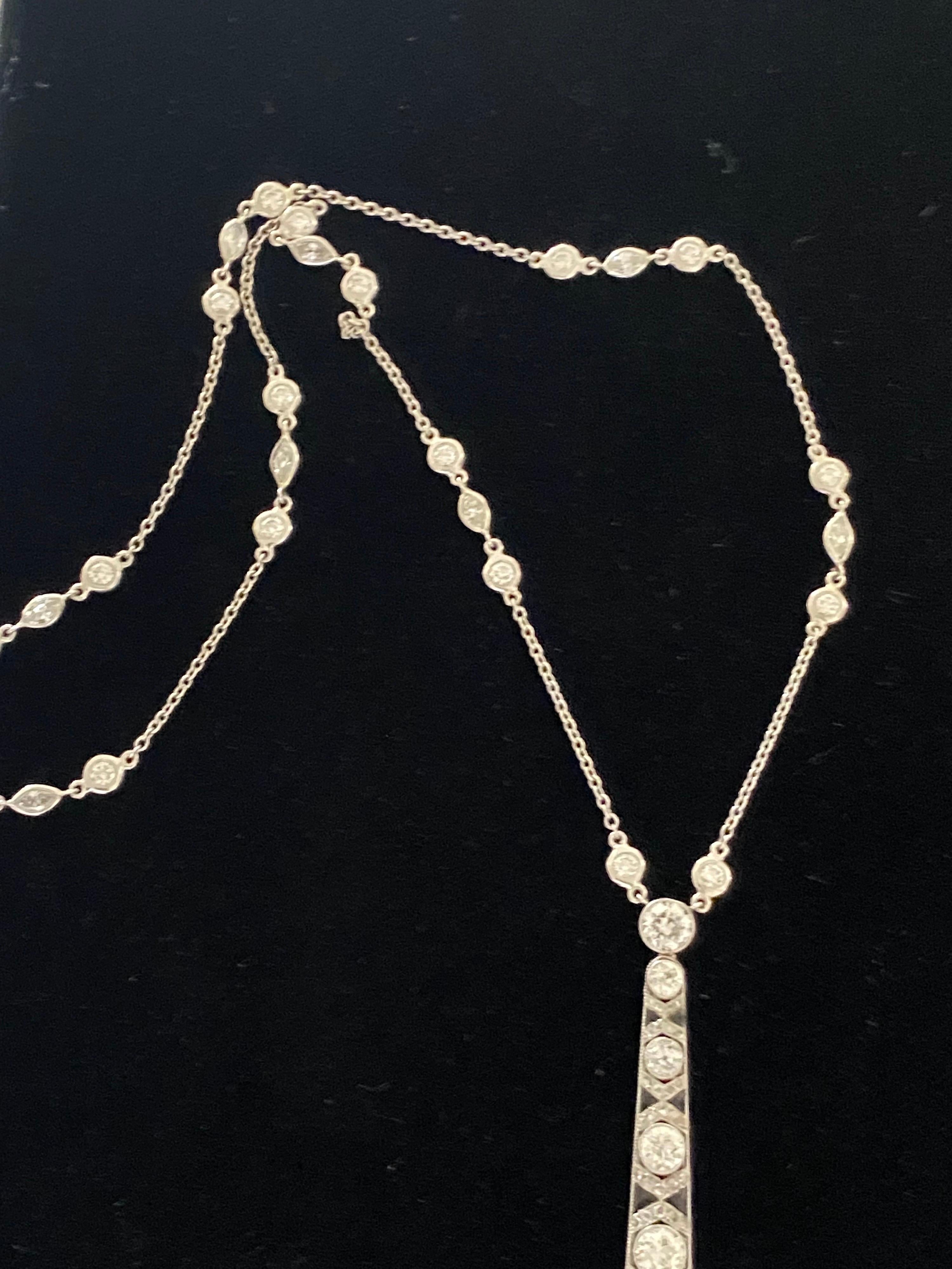 Mindi Mond NY 8.32 Carat Diamond Onyx Art Deco Style One Of-A- Kind Necklace   3
