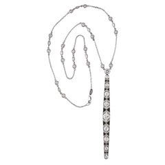 Mindi Mond NY 8.32 Carat Diamond Onyx Art Deco Style One Of-A- Kind Necklace