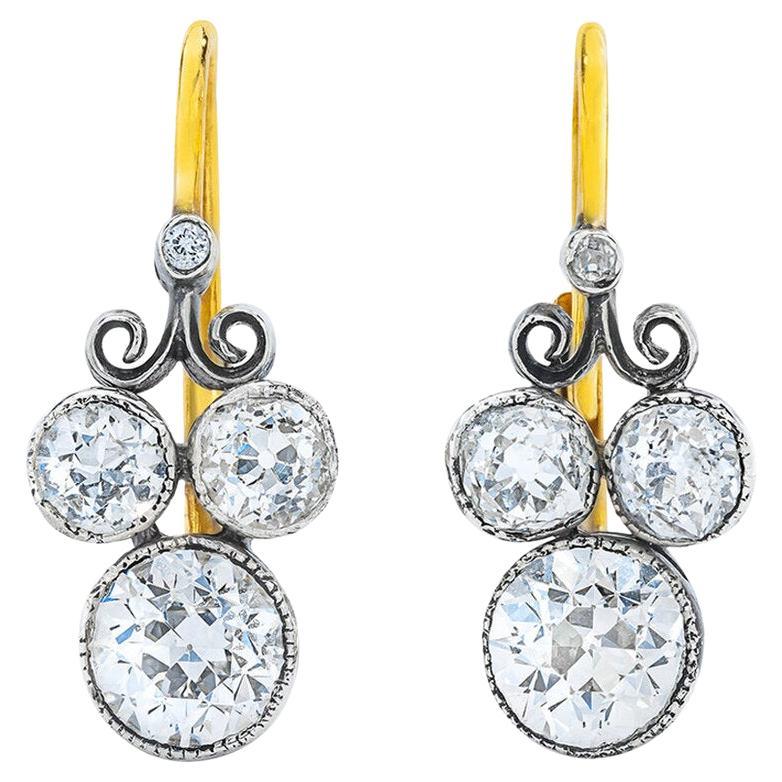 Mindi Mond Old European Diamond Silver Gold Drops