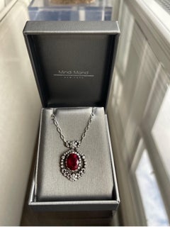 Mindi Mond Rubellite and Diamond Pendant Necklace
