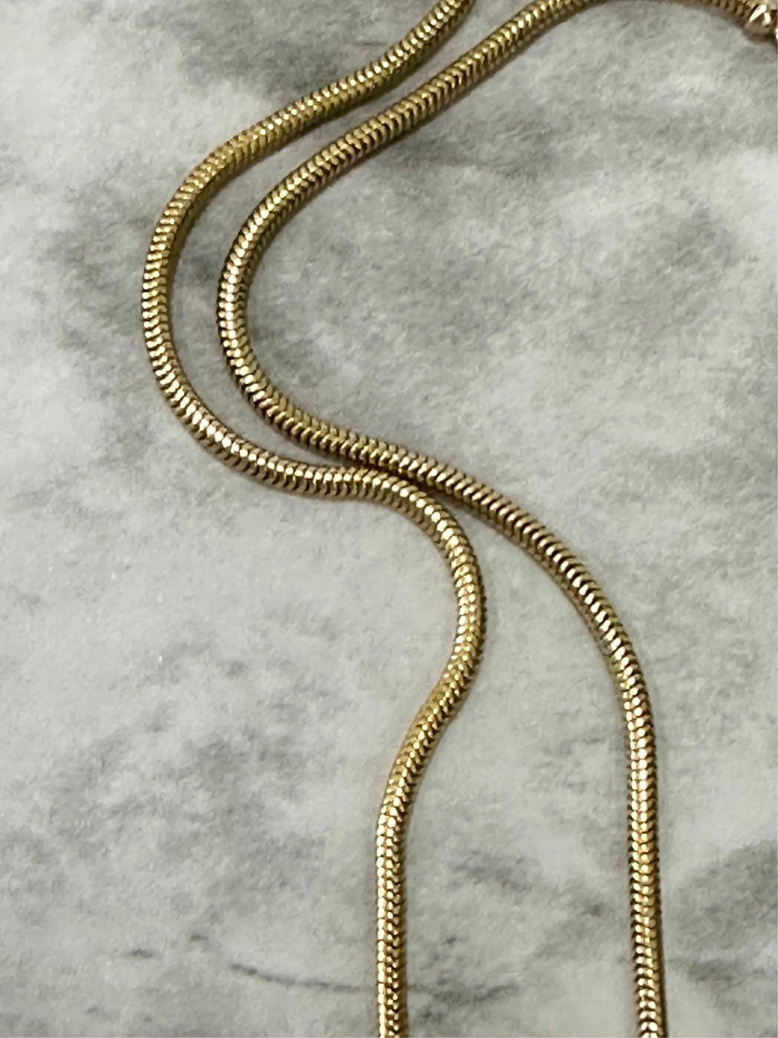 Mindi Mond Victorian Turquoise Briolette  Diamond Gold Snake Pendant   For Sale 1
