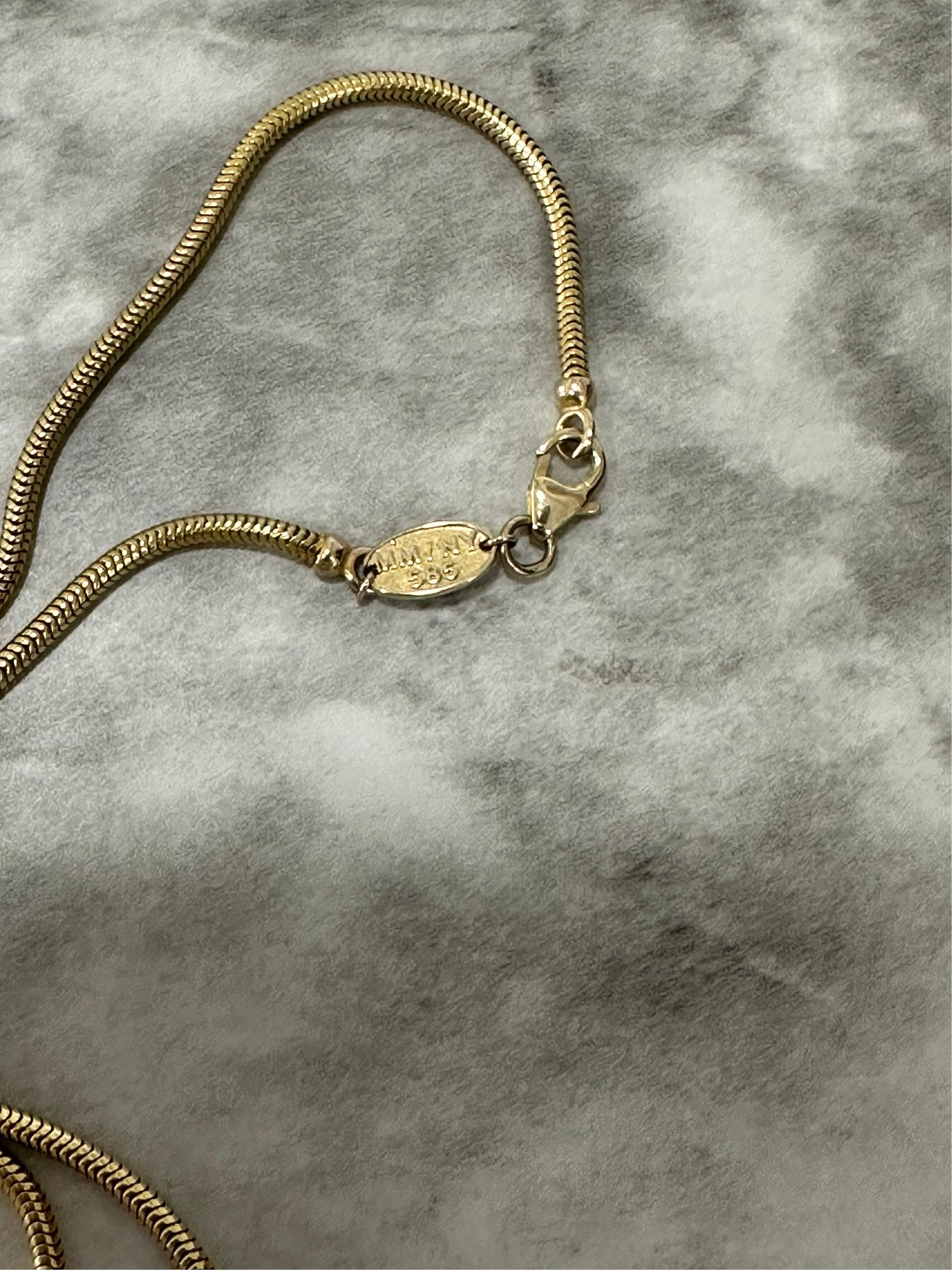 Mindi Mond Victorian Turquoise Briolette  Diamond Gold Snake Pendant   For Sale 2