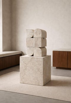 Mindscape 01 XL Travertine Sculpture by Jeroen Broux