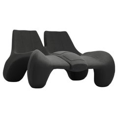 Mine Black Double Chaise Longue couch DC 112 wool, Colour 180 Divina Melange 3