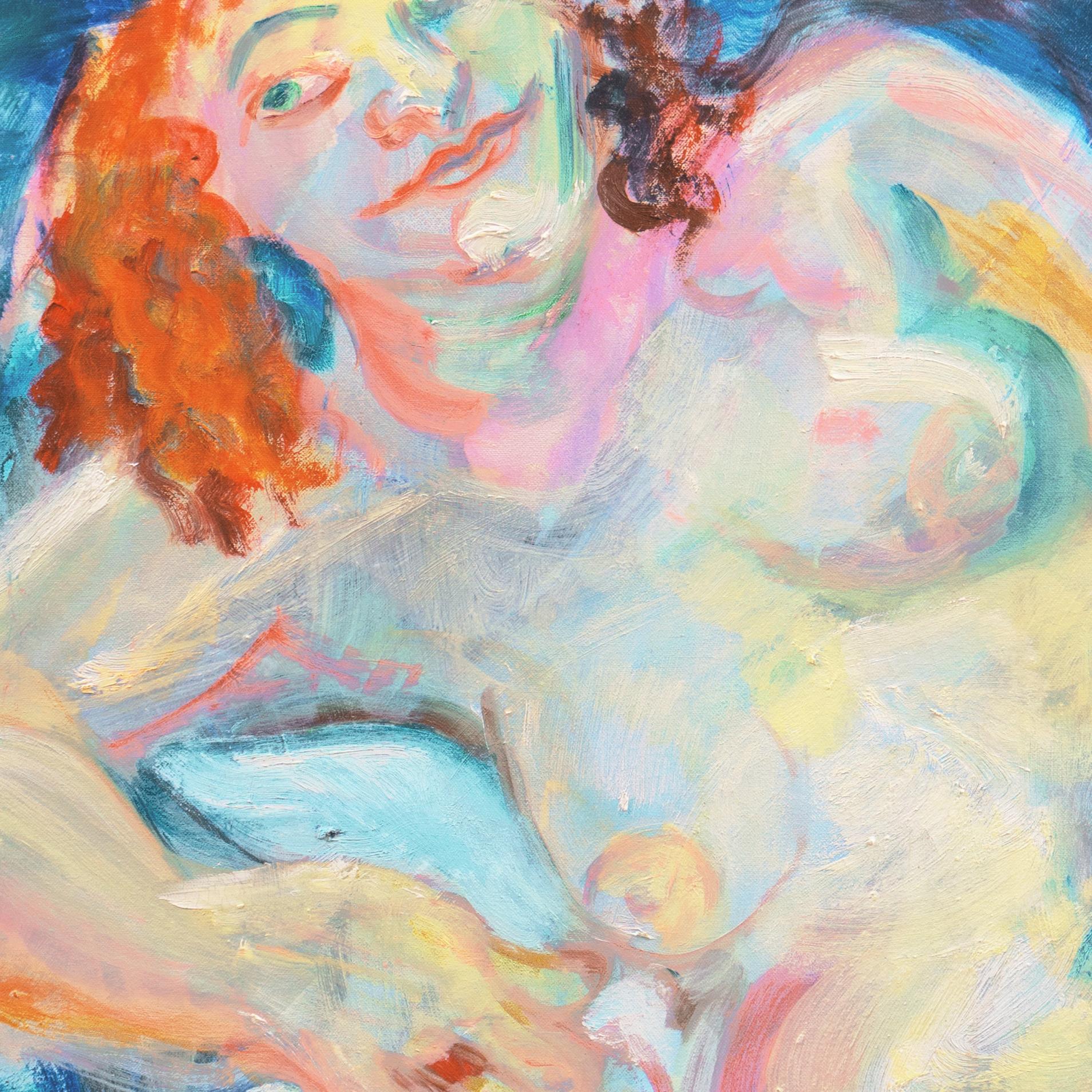 'Large Post Impressionist Figural Oil Triptych', Bennington, Richmond Art Center For Sale 1