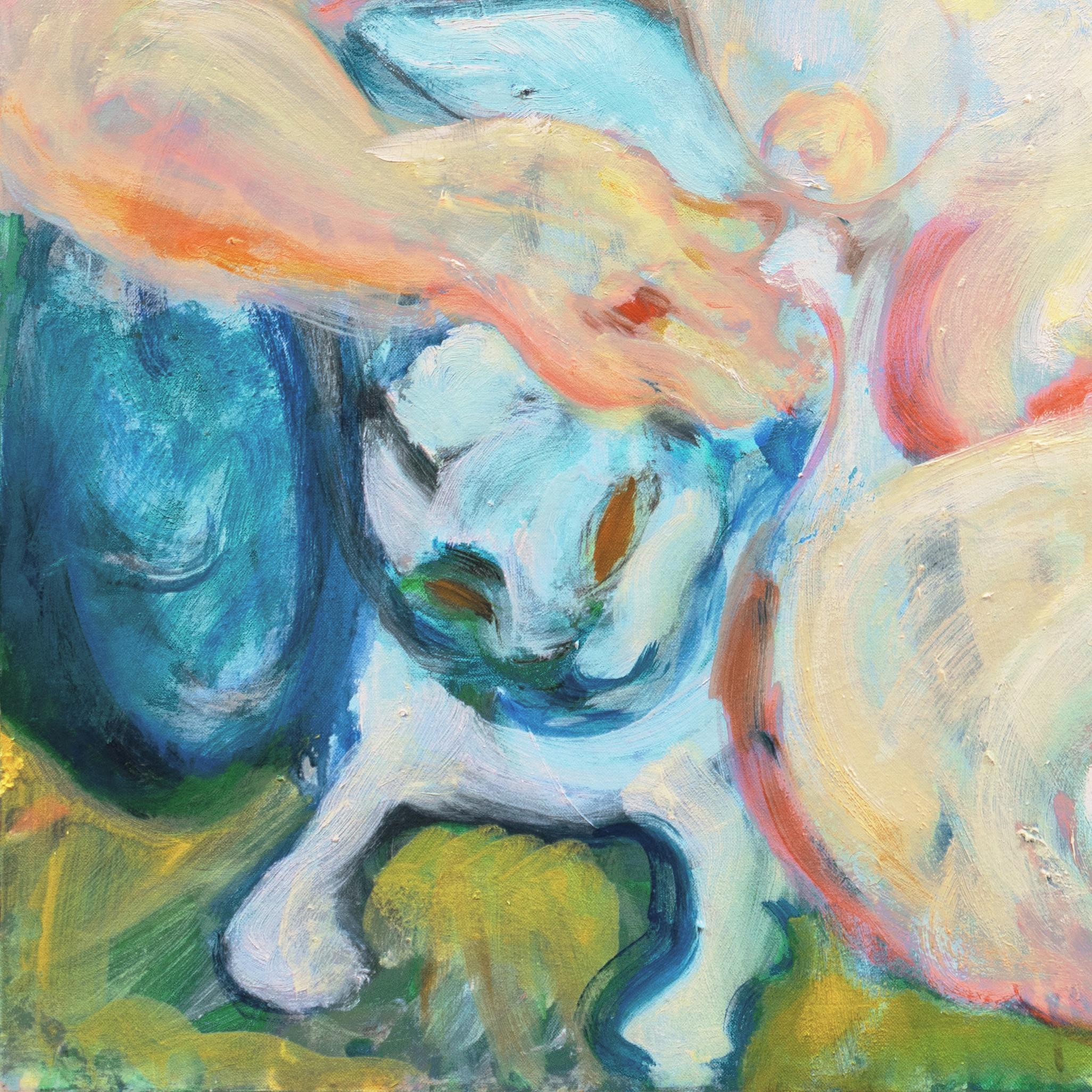 'Large Post Impressionist Figural Oil Triptych', Bennington, Richmond Art Center For Sale 2