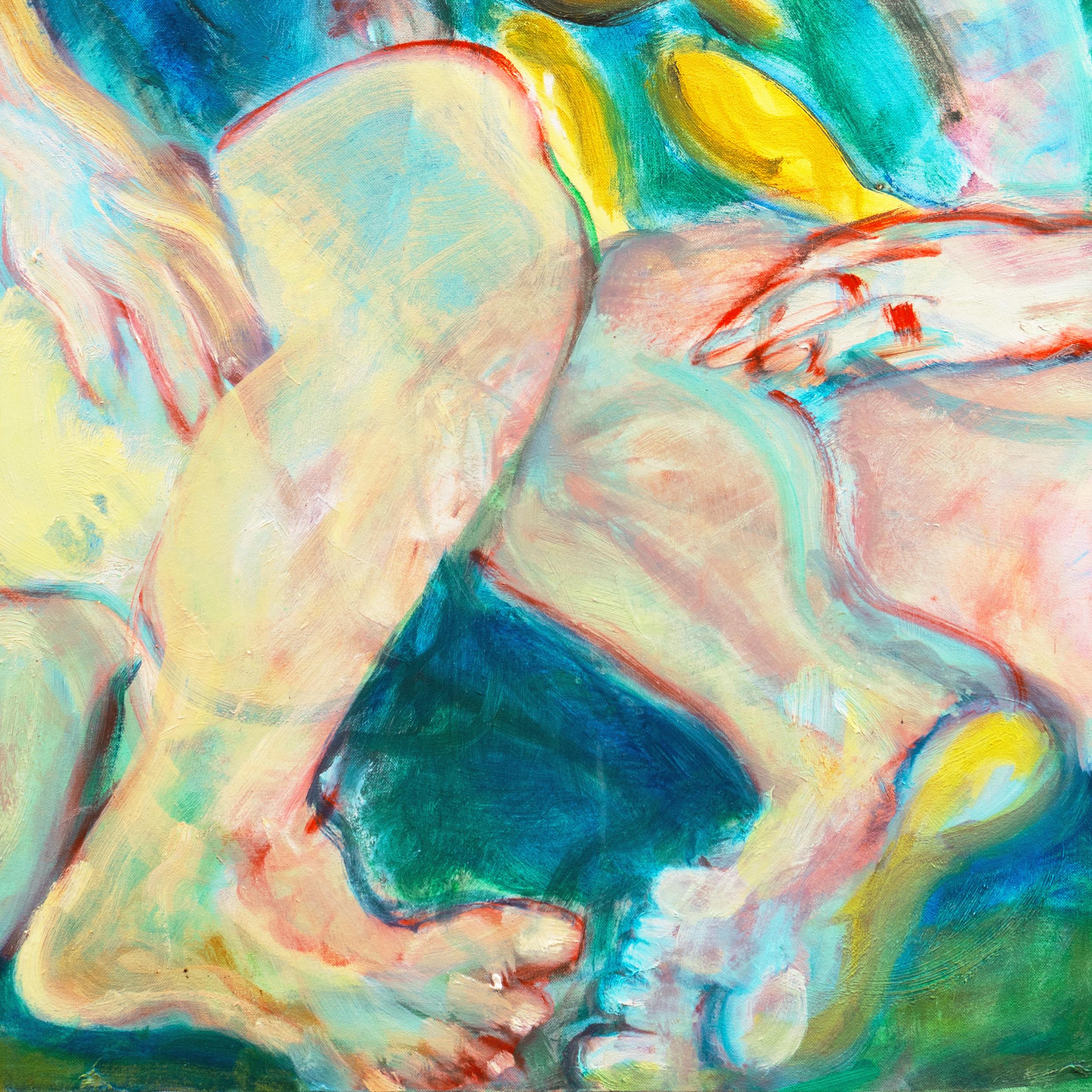 'Large Post Impressionist Figural Oil Triptych', Bennington, Richmond Art Center For Sale 4