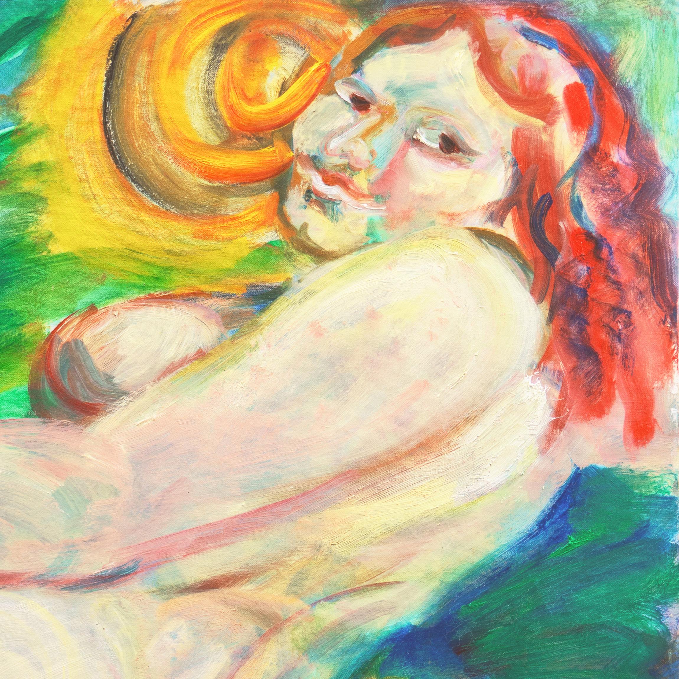 'Large Post Impressionist Figural Oil Triptych', Bennington, Richmond Art Center For Sale 5