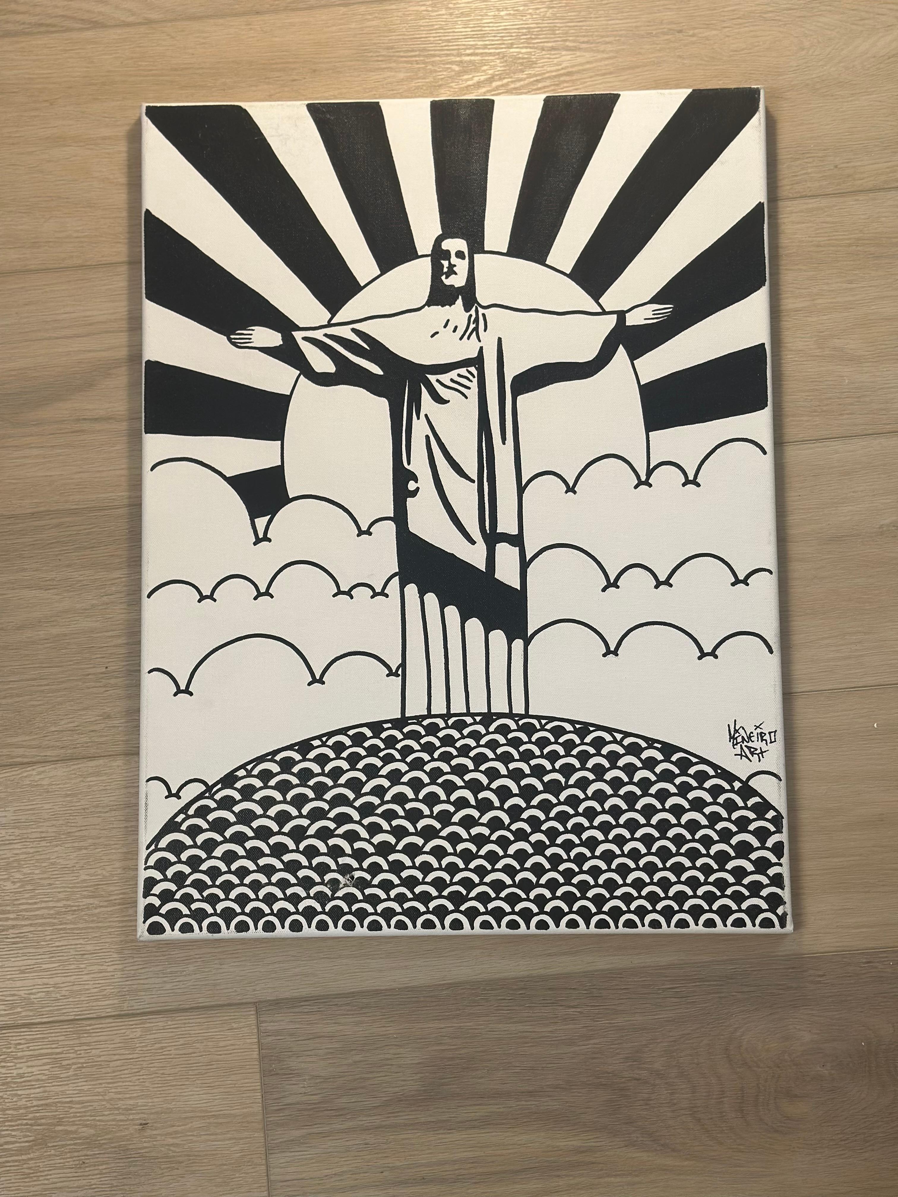 Cristo por do sol – Painting von Mineiro Art
