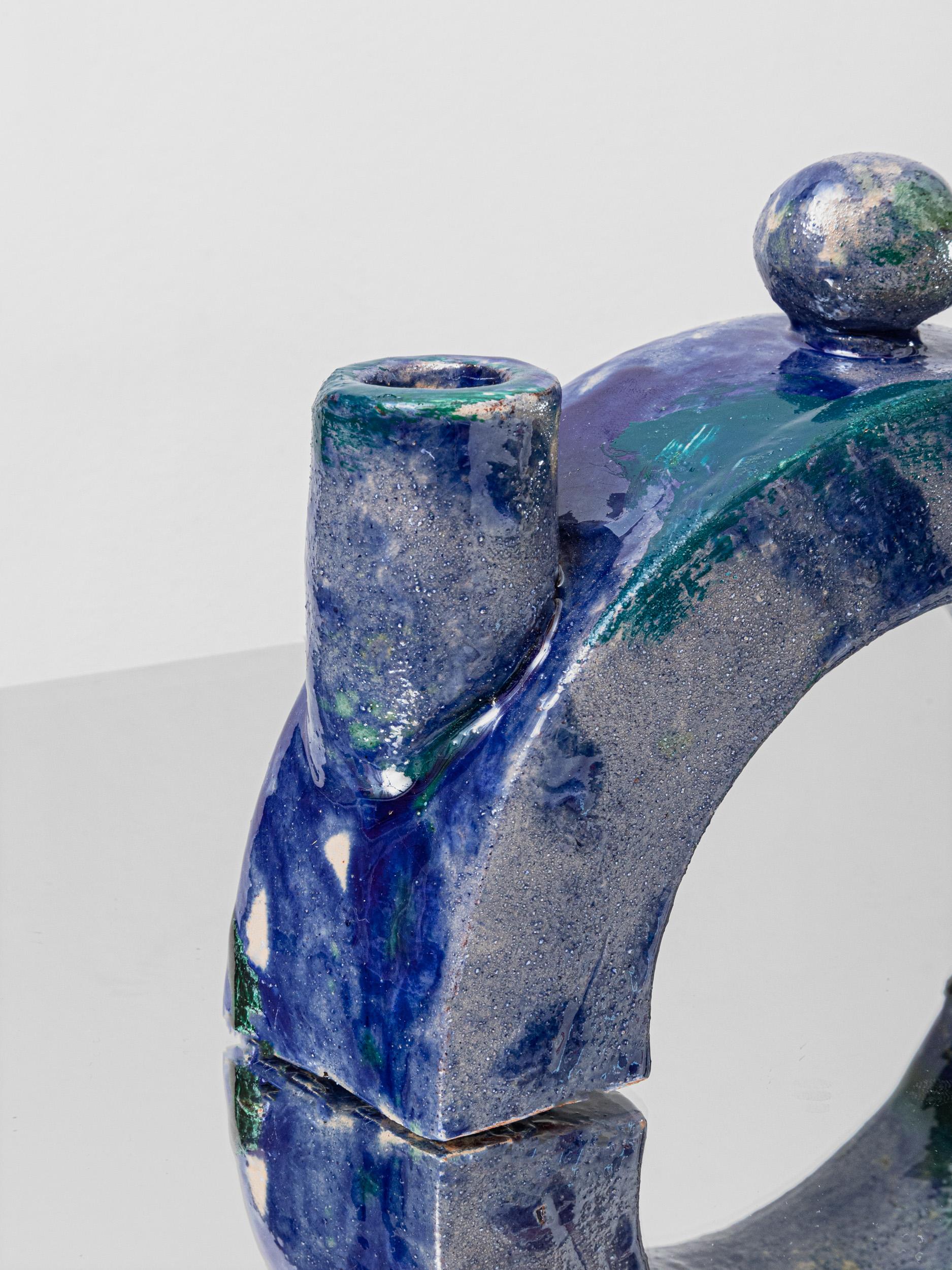 Minelo, Blue and Green Dripping Candle Holder In New Condition For Sale In Paris, FR