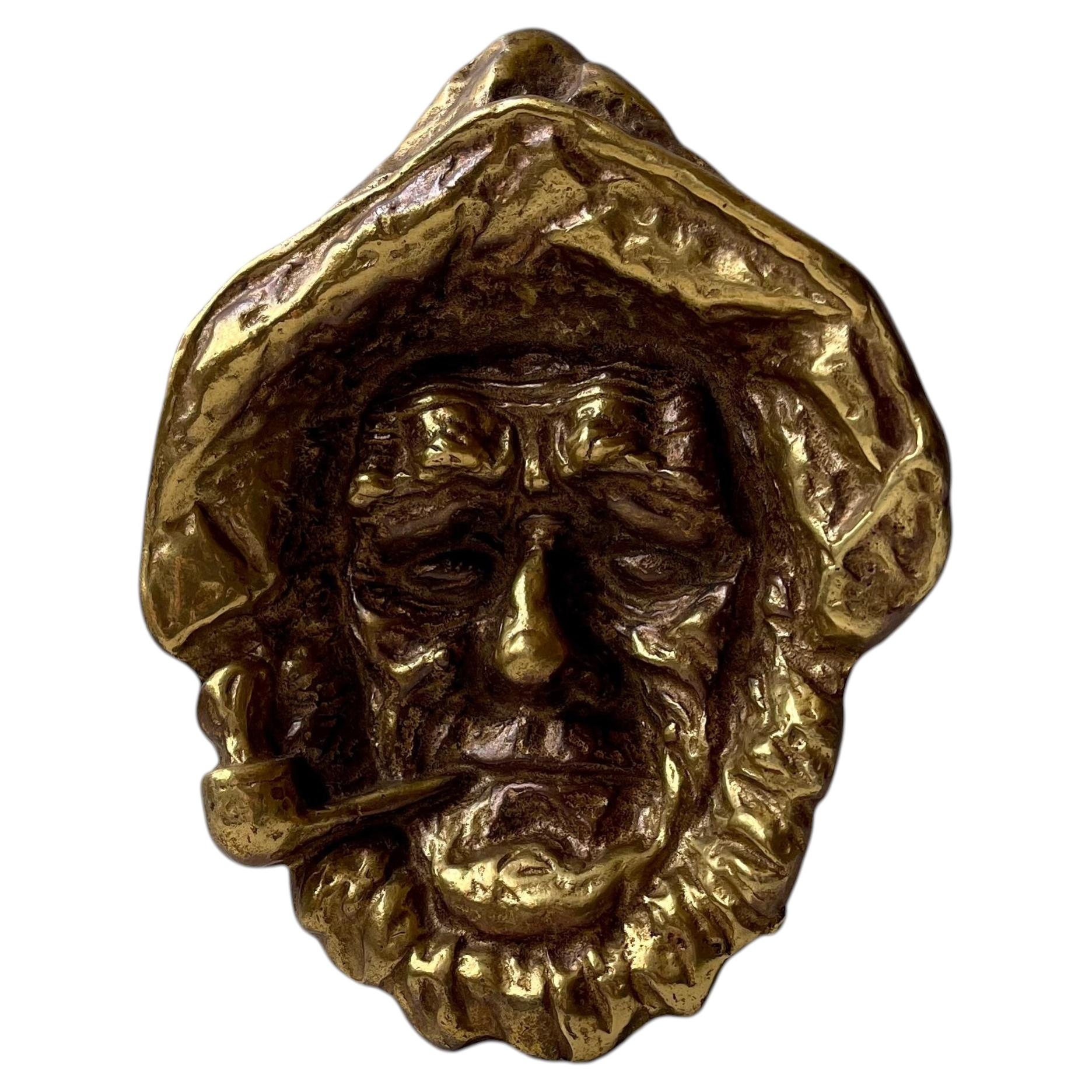 Cendrier « Le Vieil Homme et la Mer » de « Miner » Mike Keeler, en laiton, signé, 1967 en vente