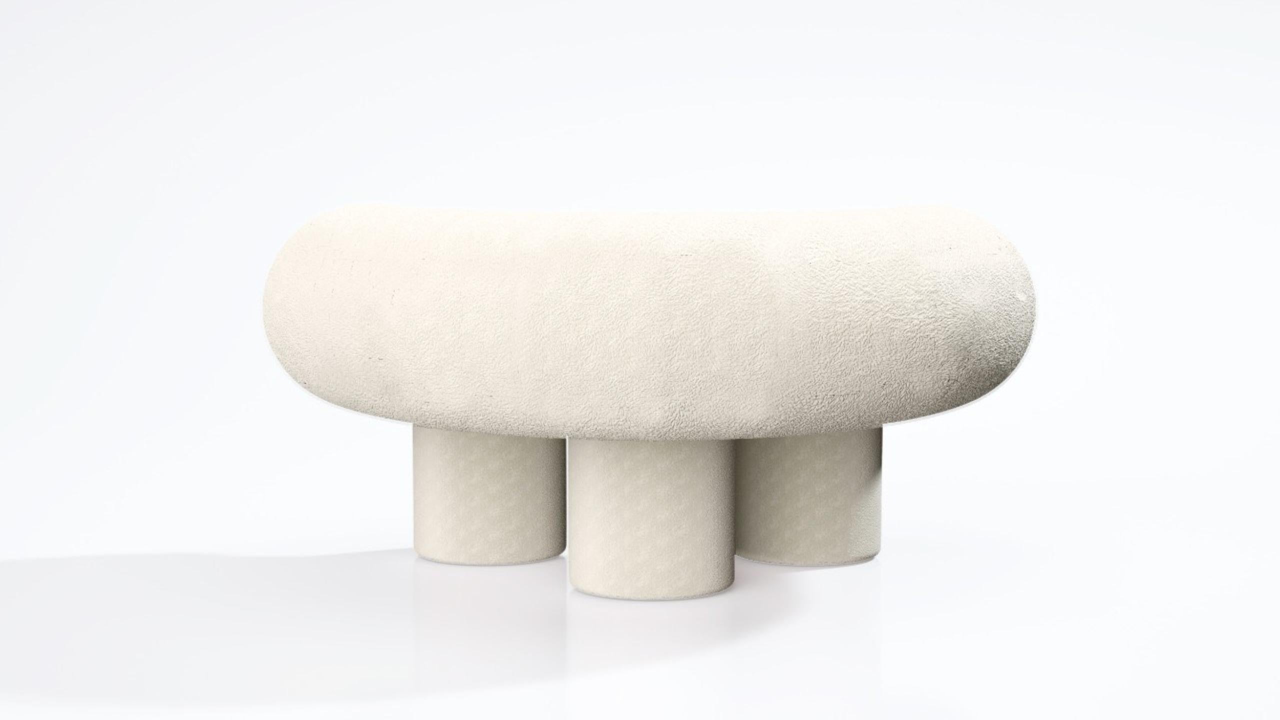 Mineral Armchair by Kasadamo, Bouclé Cream Fabric Version In New Condition For Sale In Chézard, CH